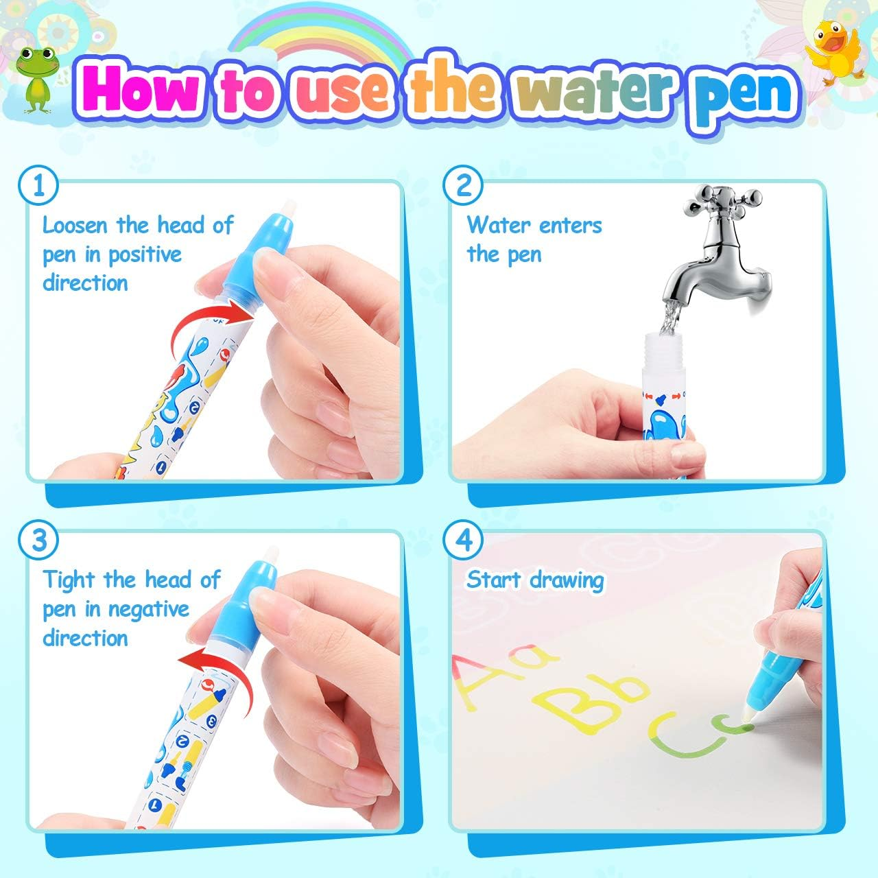 Toys for 3-9 Year Old Boys Girls,Vingtank Water Drawing Mat for Kids Age 3-8 Kids Gifts Educational Toys for 3-9 Year Old Magic Doodle Mat for Kid Christmas Ideal Gifts image number 2