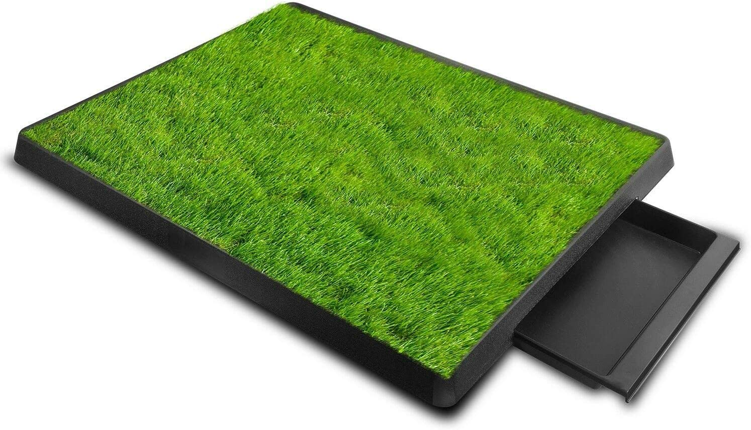 Ezonedeal Dog Toilet Indoor Puppy Training Pad, Dog Potty Pet Training Grass Mat, Removable Waste Tray for Easier Clean Up, Non-Toxic Artificial Turf, 63Cm X 51Cm (Dog Potty Try & 1 Grass Mat) image number 5