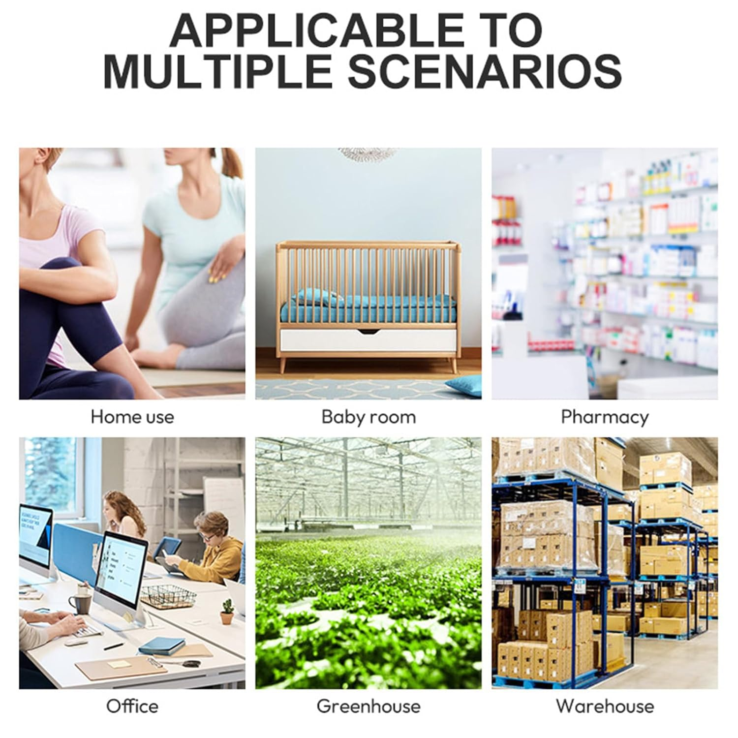 Digital Thermometer Hygrometer, Indoor Temperature and Humidity Gauge with 3.34 Inch LCD Screen, Time and Date Display, for Office, Garden, Warehouse image number 6