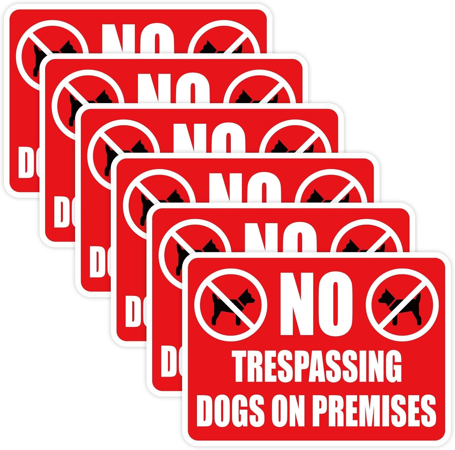 6Pcs Forbidden Access for Dogs on the Terrain Sign, 18X13Cm Dogs on the Terrain Sticker Waterproof Beware of Dogs Sign Prohibited Access for Dogs Sign for Home Garden Door Garden image number 1