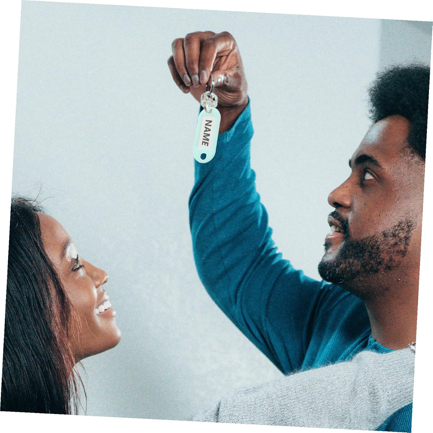 DIKACA 15Pcs Hanging Keychain Labels with Reusable Inserts Creative Key Tags for Organizing Keys Luggage School Bags and Travel Accessories Mint Green Classification Pendants image number 2