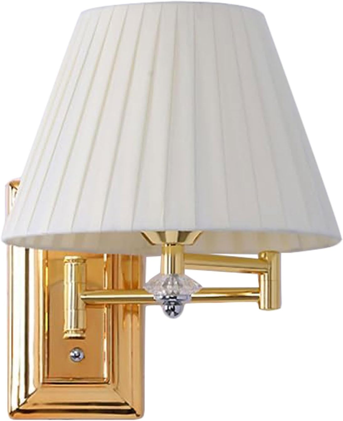 Swing Arm Wall Sconce Vintage Farmhouse Decor Wall Sconces Lighting Fixture with Beige/Yellow Fabric Shade Wall Lighting image number 4