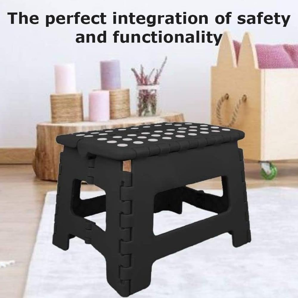 Foldable Plastic Step Stool, Compact Folding Chair, Durable Footrest Stool, Lightweight Collapsible Design Saves Space When Folded for Indoor/Outdoor Use image number 1