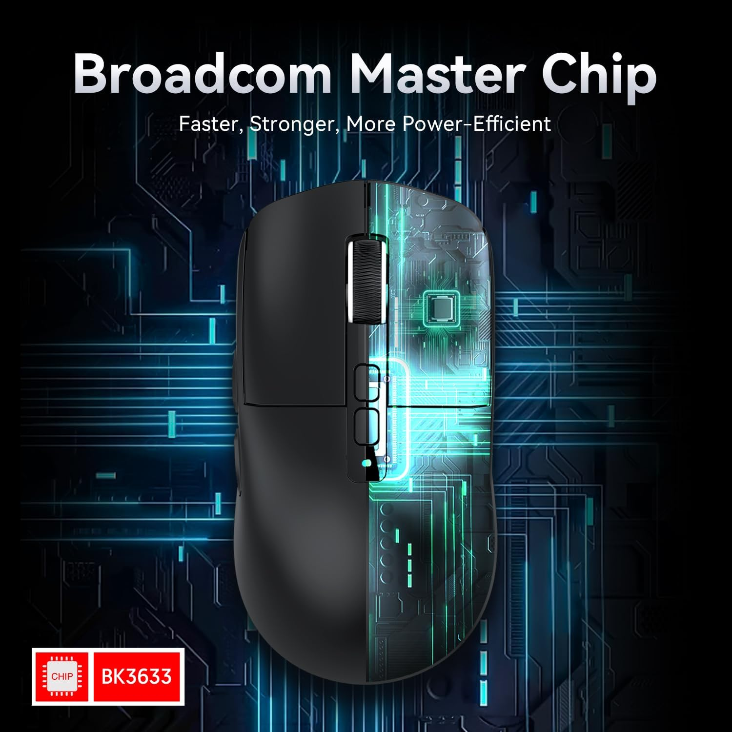 ATTACK SHARK X6 49G Superlight Mouse with Magnetic Charging Dock, Pixart PAW3395 Gaming Sensor, BT/2.4G Wireless/Wired Gaming Mouse, 26000 DPI, X3 Upgraded Office Mice for Win11/Xbox/Ps/Mac (Black) - Black image number 5