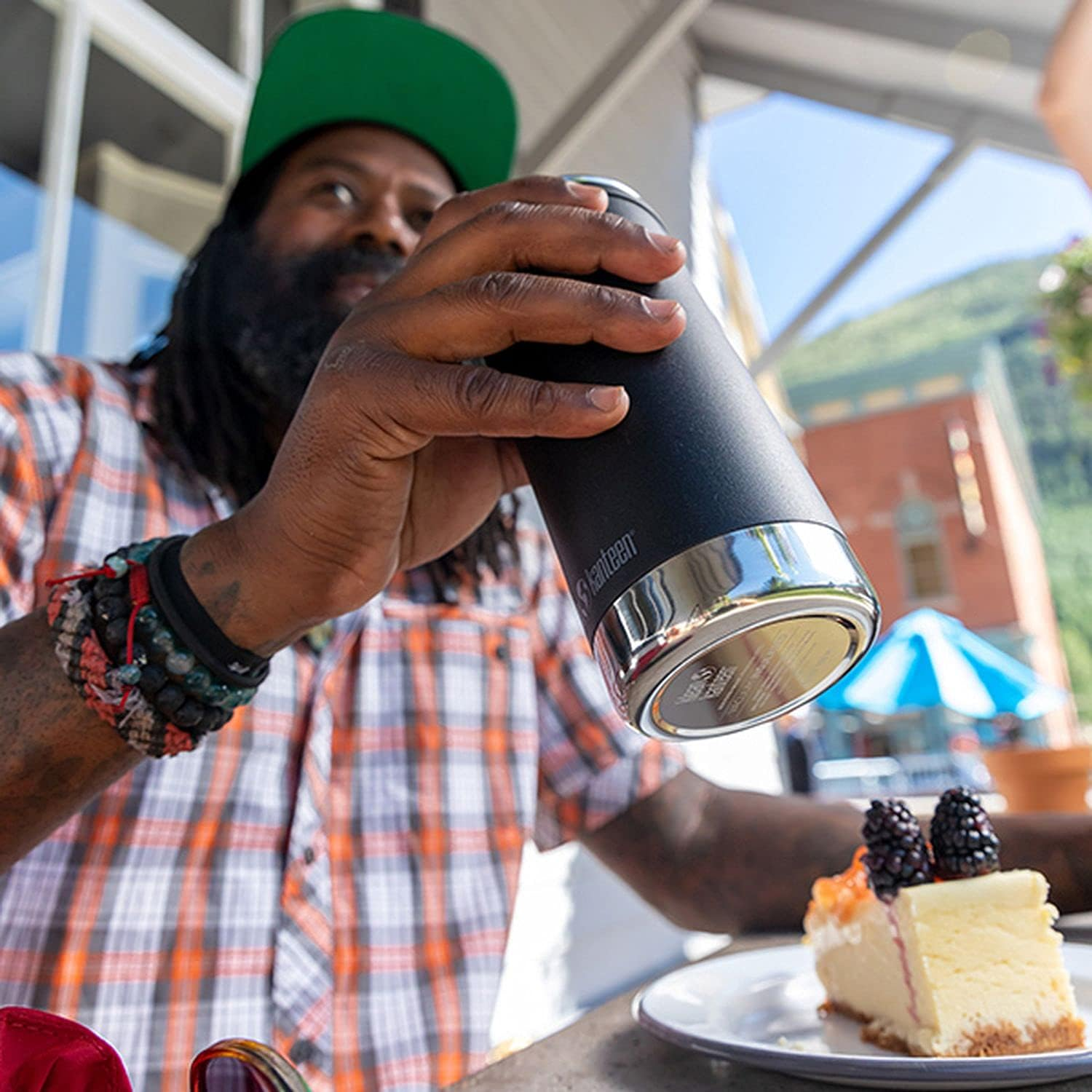 Klean Kanteen 1008341 Mug Bottle TK Wide Cafe Cap, Black, 12 Oz (355 Ml)