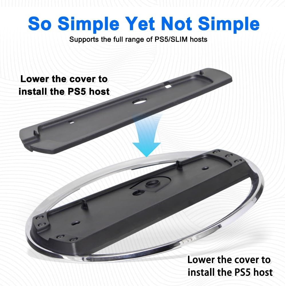 Vertical Stand for Playstation5/Ps5 Slim/Ps5 Pro Consoles, Ultra Thin Vertical Bracket Console anti Slip Base Installation Accessories,Vertical Bracket with Screw Support image number 6