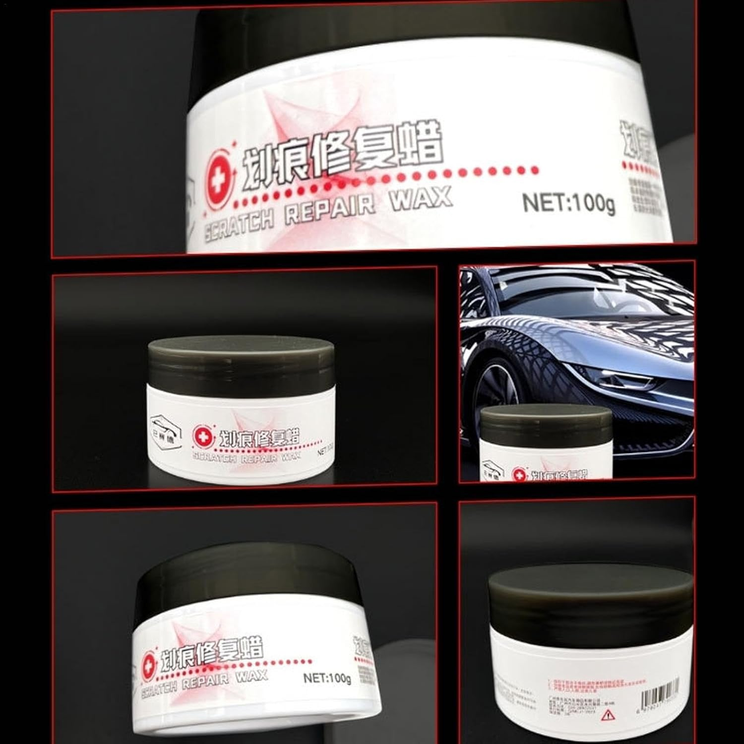 Paint Scratch Remover Wax, 100G Repair Car Paint Wax Scratch Removing Solution, Automotive Maintenance Car Exterior Care Paint Wax for Caravan, Racing, Minivan image number 5