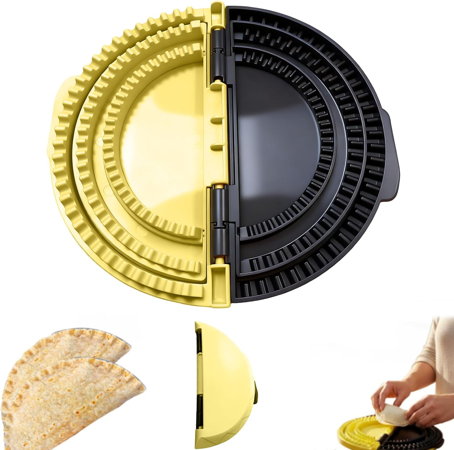 3-In-1 Tortilla Sealer & Crimper, Detachable Design for 6"-8"-10" Wraps, Bpa-Free & Dishwasher Safe - Makes Sealed Quesadillas, Tacos, Burritos, Dumplings, Sandwiches & More image number 6