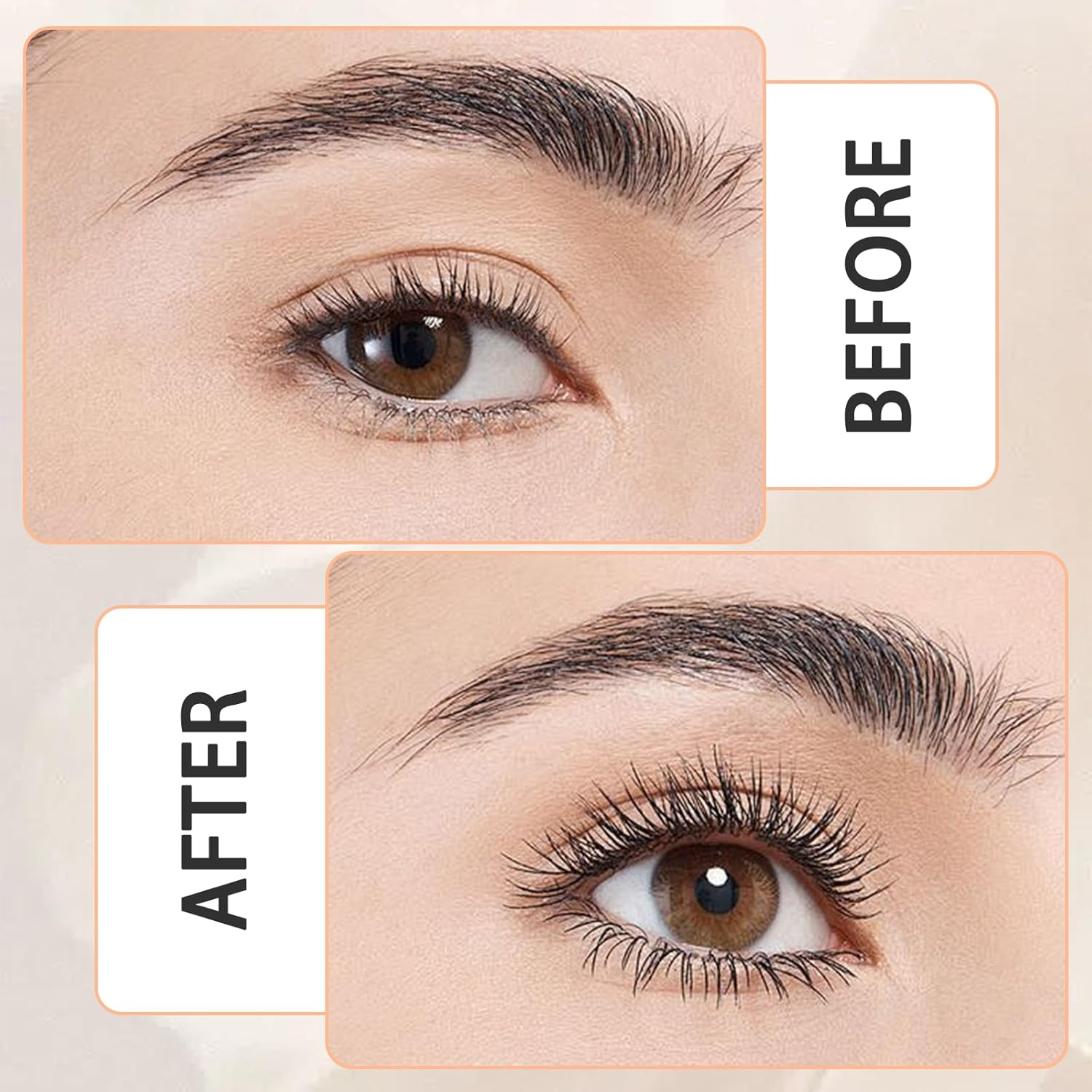 WALULAN Black Metal Silky Mascara Big Eyes Makeup,Mascara Black Volume and Length, Longer and Thicker Styling,Voluminous Lashes, No Clumping, No Smudging - Brown image number 2