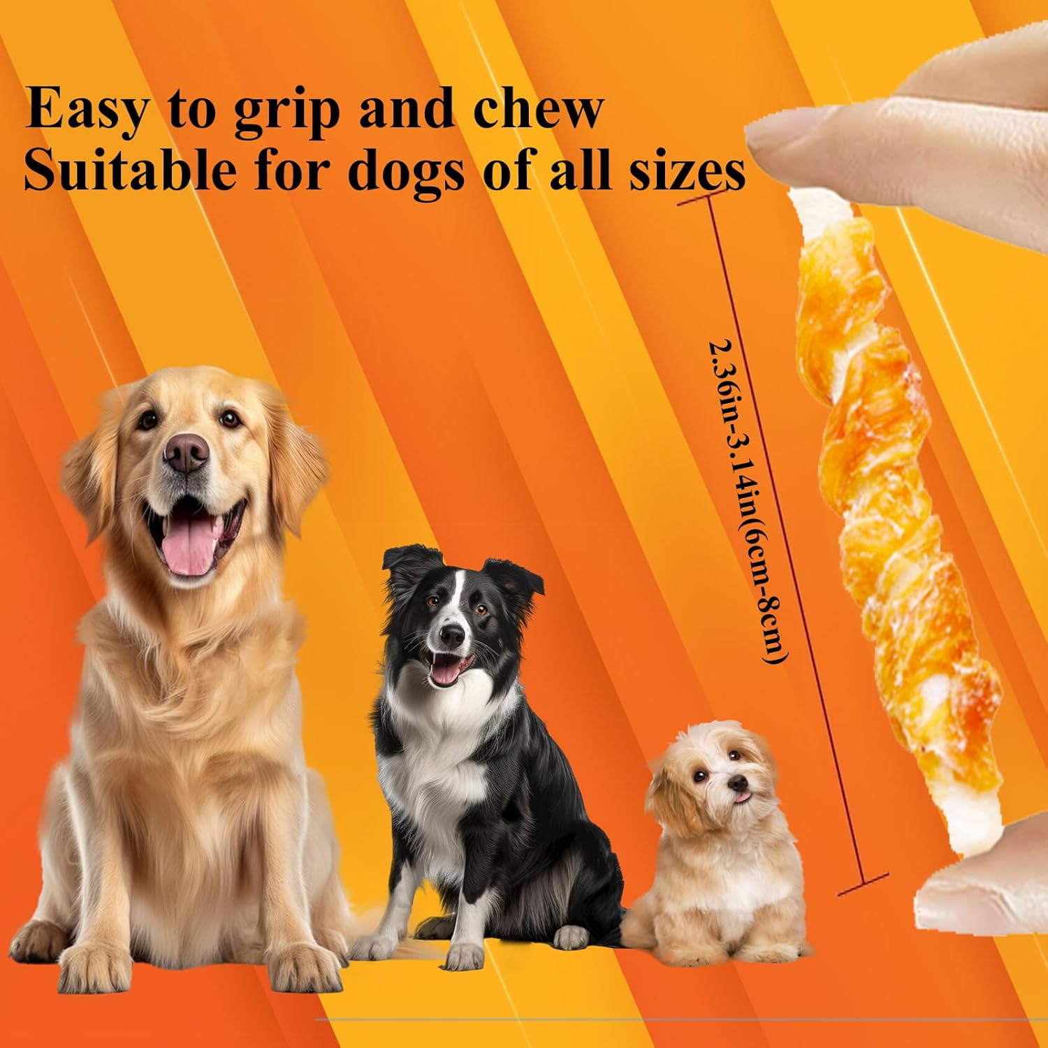 Jijycal Dog Treats Chicken Rawhide Rolls，Teeth Grinding and Cleaning，Natural Ingredients，200G/7.05Oz，For All Breeds image number 2
