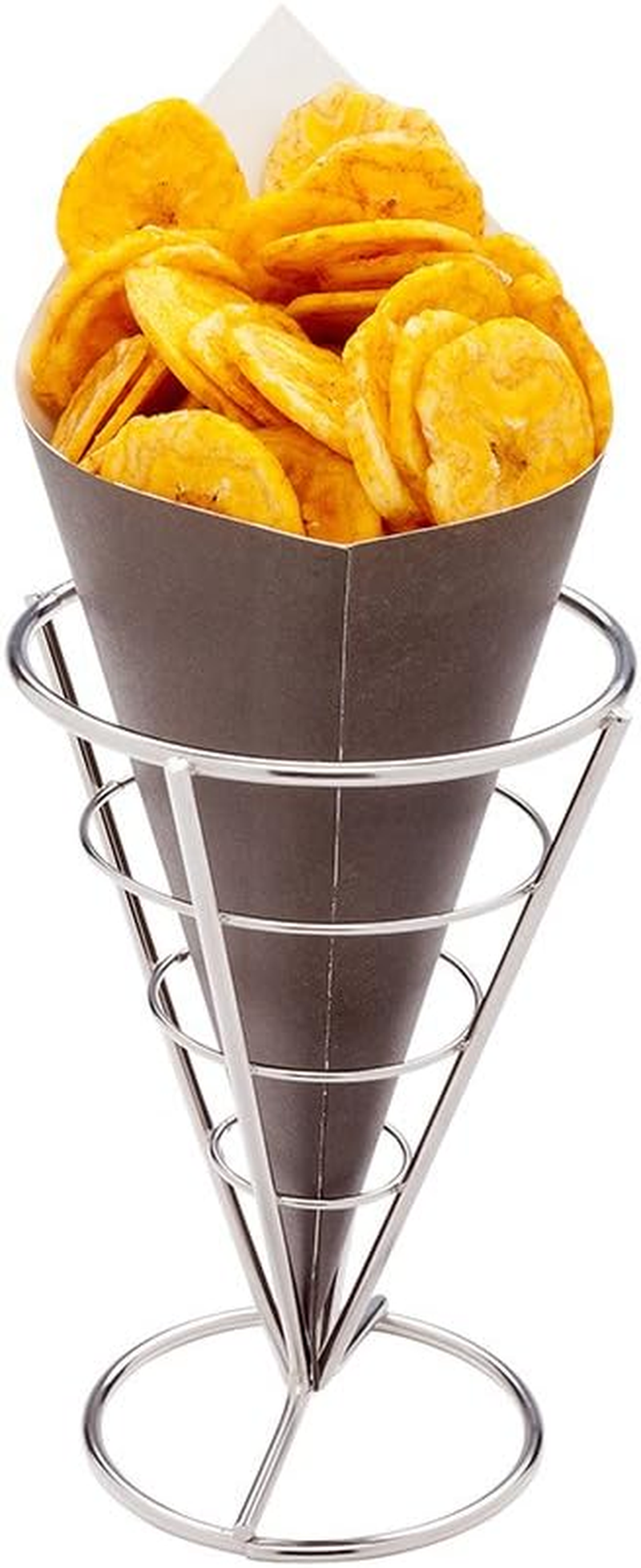 Restaurantware Conetek 10-Inch Eco-Friendly Finger Food Cones: Perfect for Appetizers - Food-Safe Paper Cone with Newsprint Styling - Disposable and Recyclable - 100-CT - Restaurantware