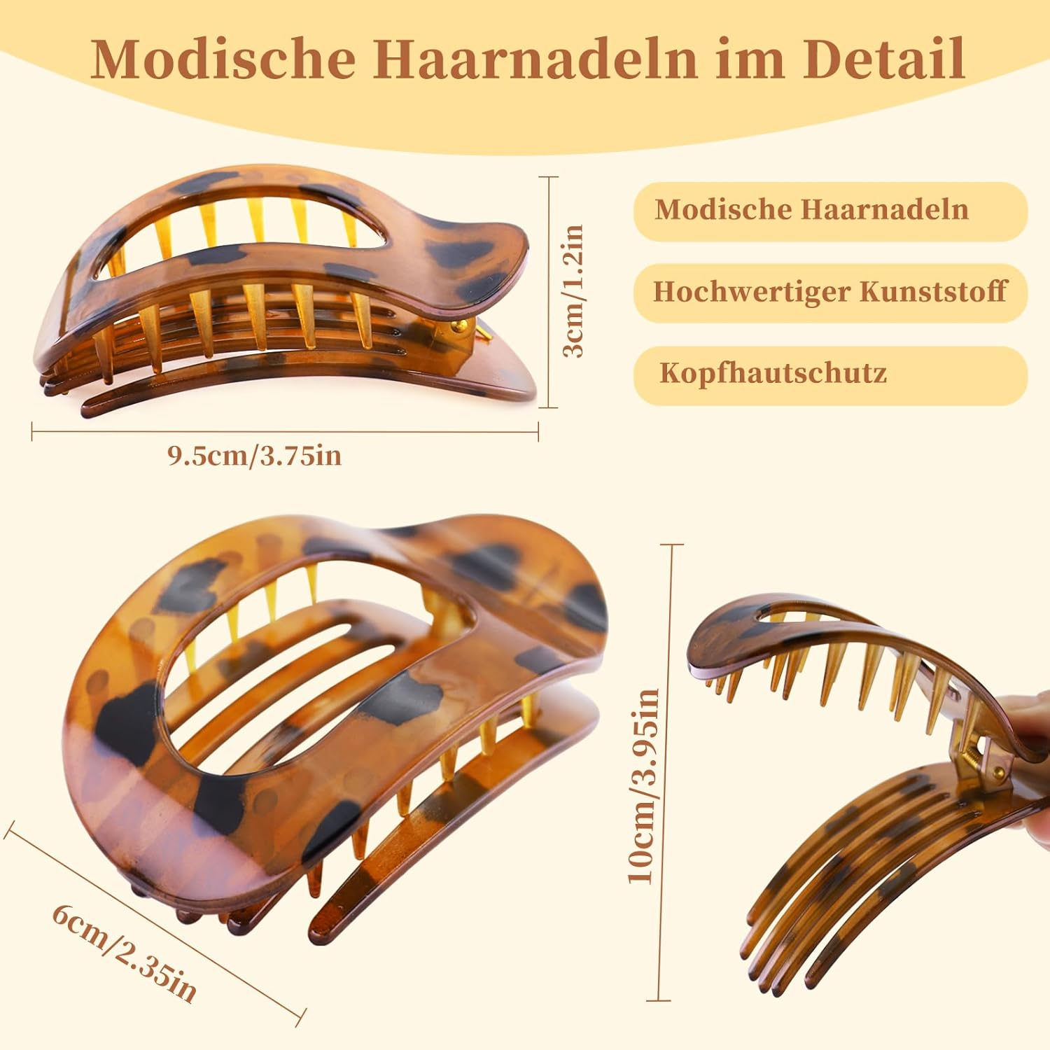 Flat Hair Clips, Women'S Flat Hair Clip, Large, Pack of 5 Hair Clips, Flat, Lightweight & Comfortable, Non-Slip, Elegant French Hair Clip for Everyday, Sports, Driving image number 5