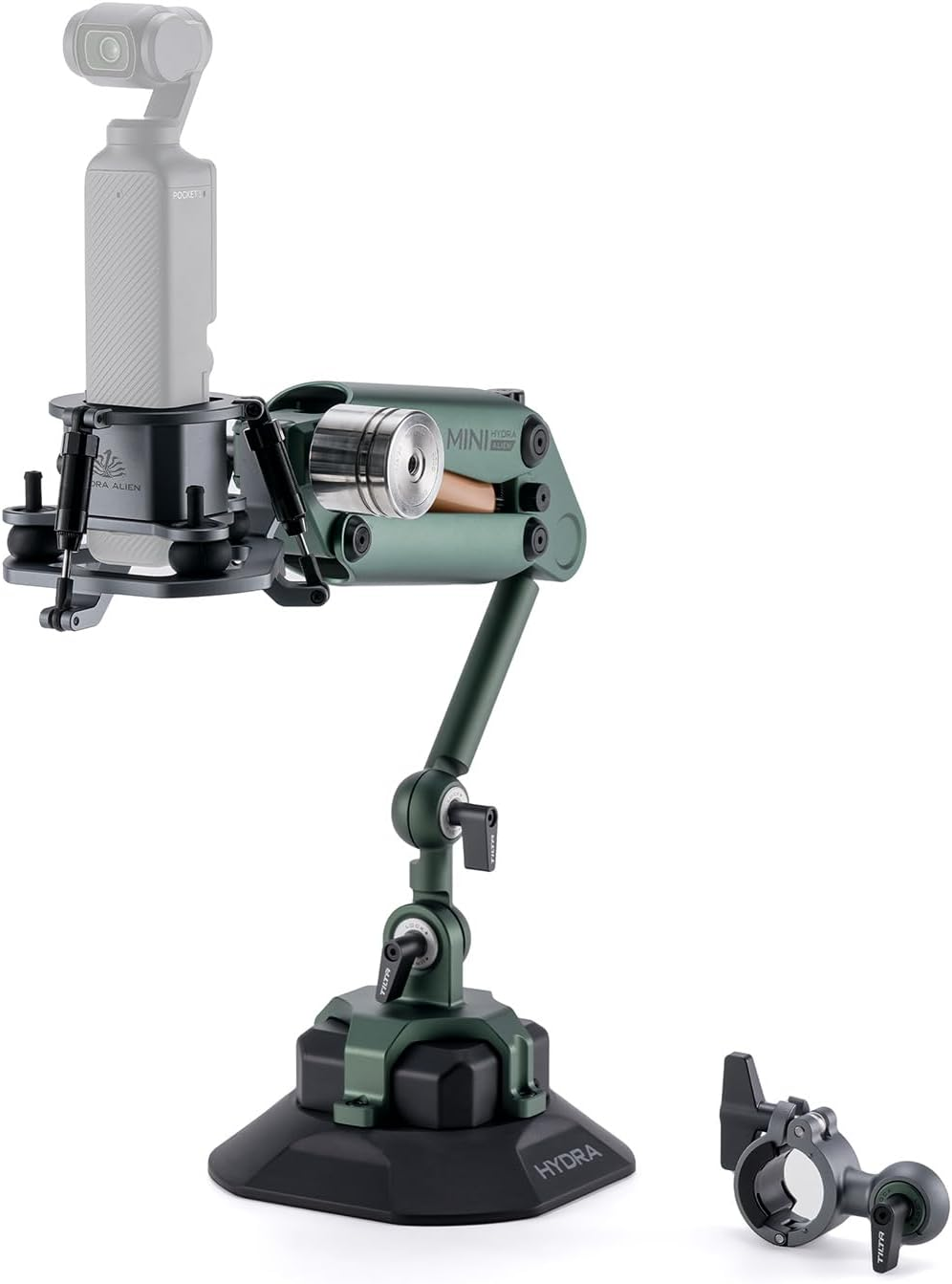 TILTA Hydra Alien Mini Master Kit, Shock Absorbing Arm with Rosette Mounting Electronic Suction Cup, Pocket 3 Shock Absorbing Head - Forest Green HDA-T15-E-FG image number 1