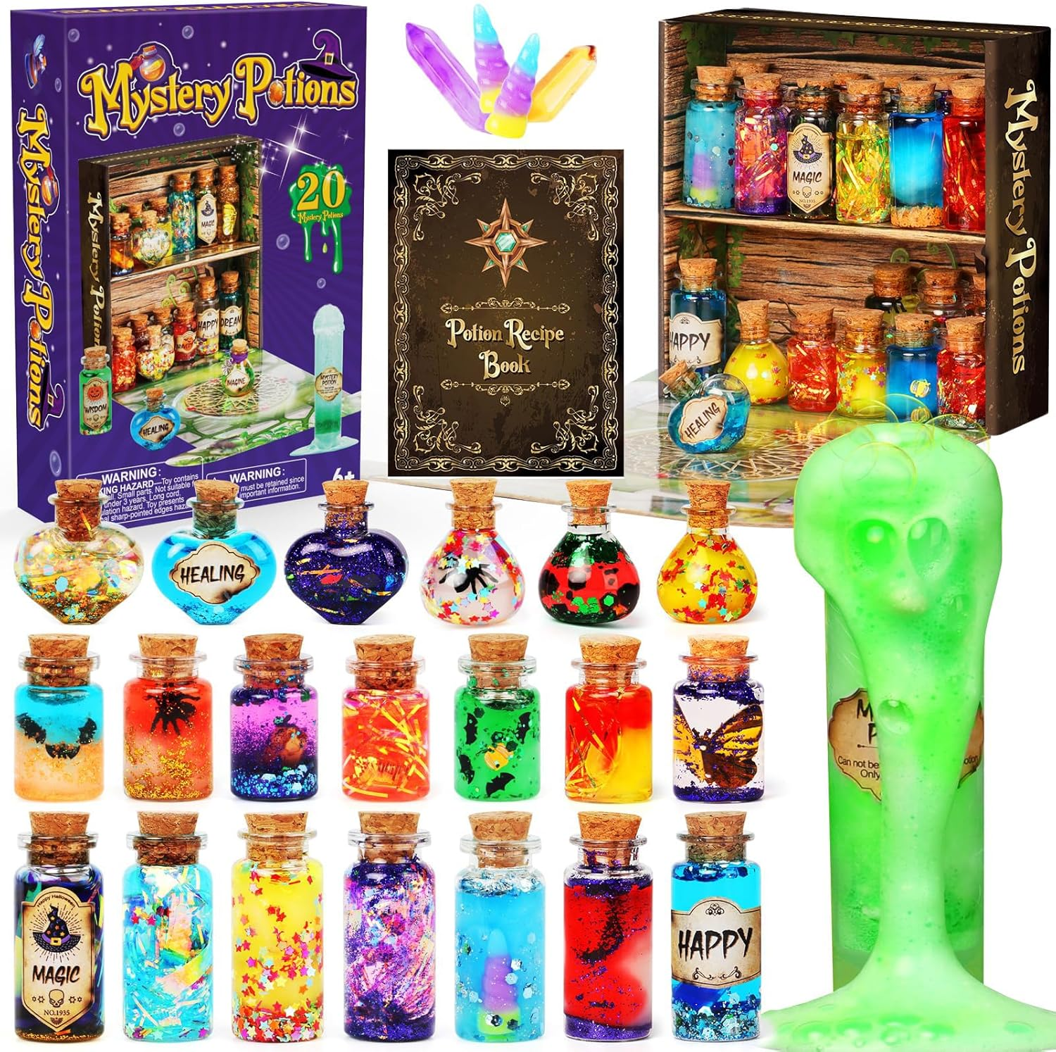 Magic Potions Craft Kit for Kids, 20PCS Fairy & Witch Potion Bottles Making Set, DIY Arts & Crafts Science Kit for Boys and Girls Ages 6-12 - Birthday Gift, Halloween & Christmas Party Decor image number 2