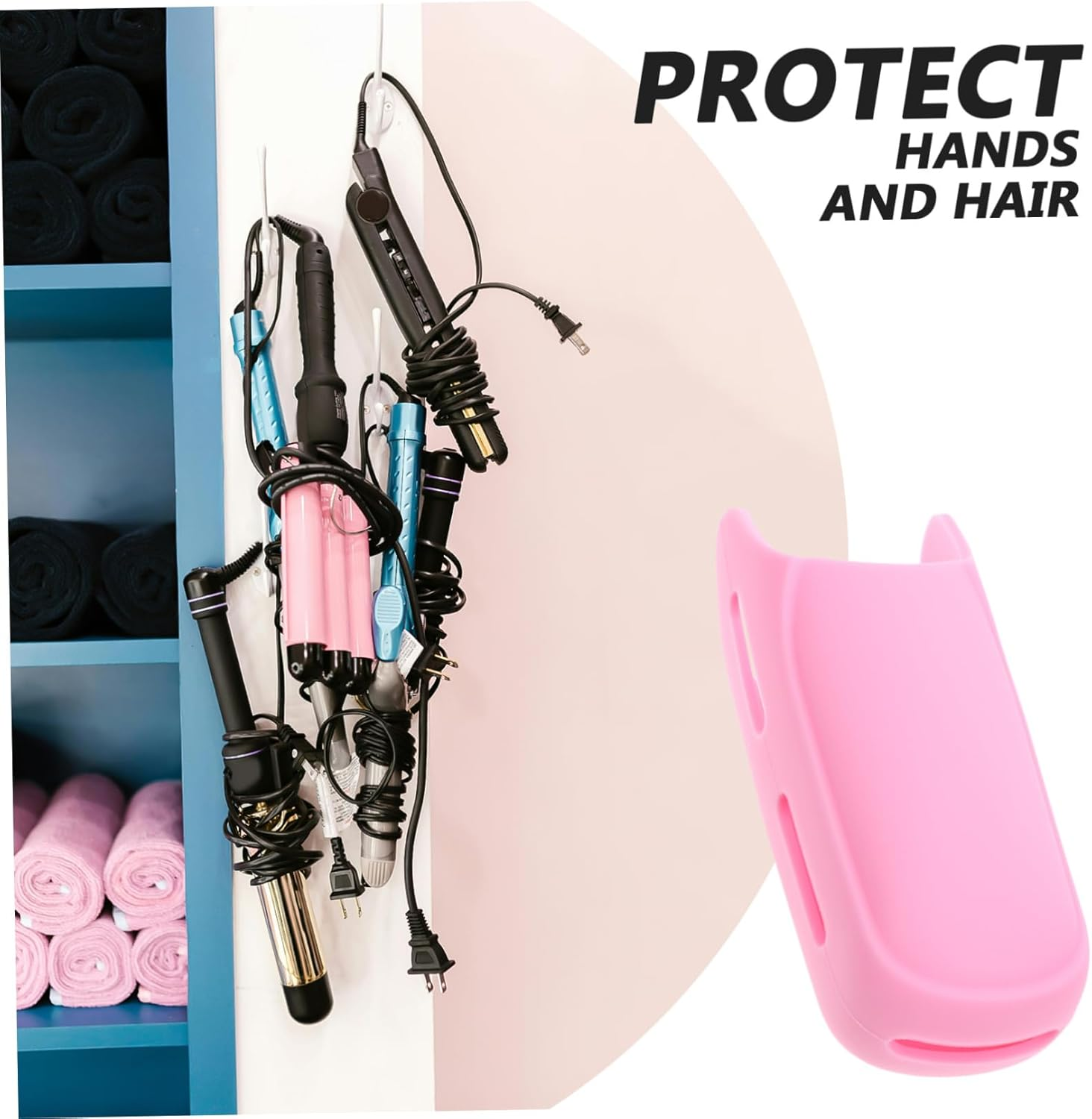 CLISPEED Silicone Hair Iron Cover Heat-Resistant Sleeve for Curling Wand and Flat Iron 1 Pack Suitable for Home and Travel Use Sturdy Protection for Hair Styling Tools image number 4