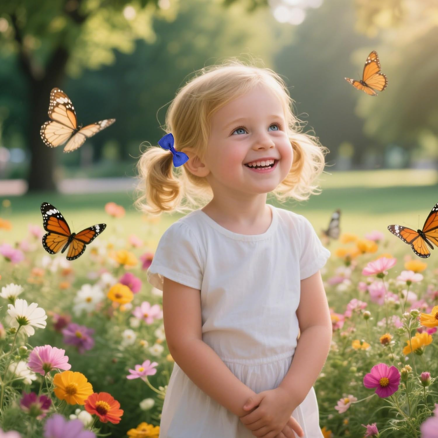 40PCS 2 Inch Baby Girl Hairbands Multicolor Bow Hairbands Small Bow Craft Elastic Ponytail Fixing Accessories Suitable for Girls Teenagers Children Babies Toddlers image number 3