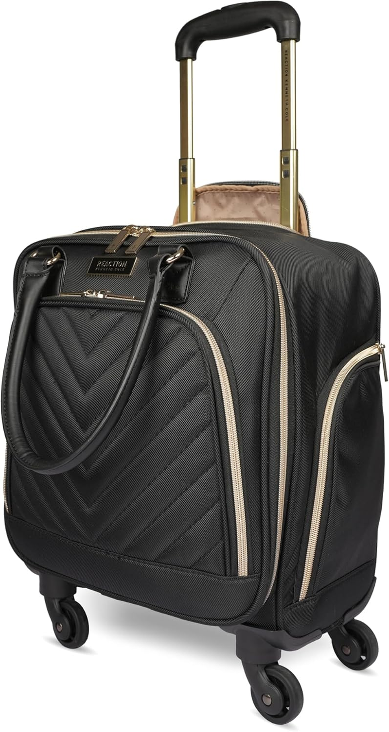 Kenneth Cole Reaction Chelsea 20" Polyester-Twill Expandable, Black, 4 Underseater, Kenneth Cole Reaction Women'S Chelsea Luggage Chevron Softside 8-Wheel Spinner Expandable Suitcase image number 3