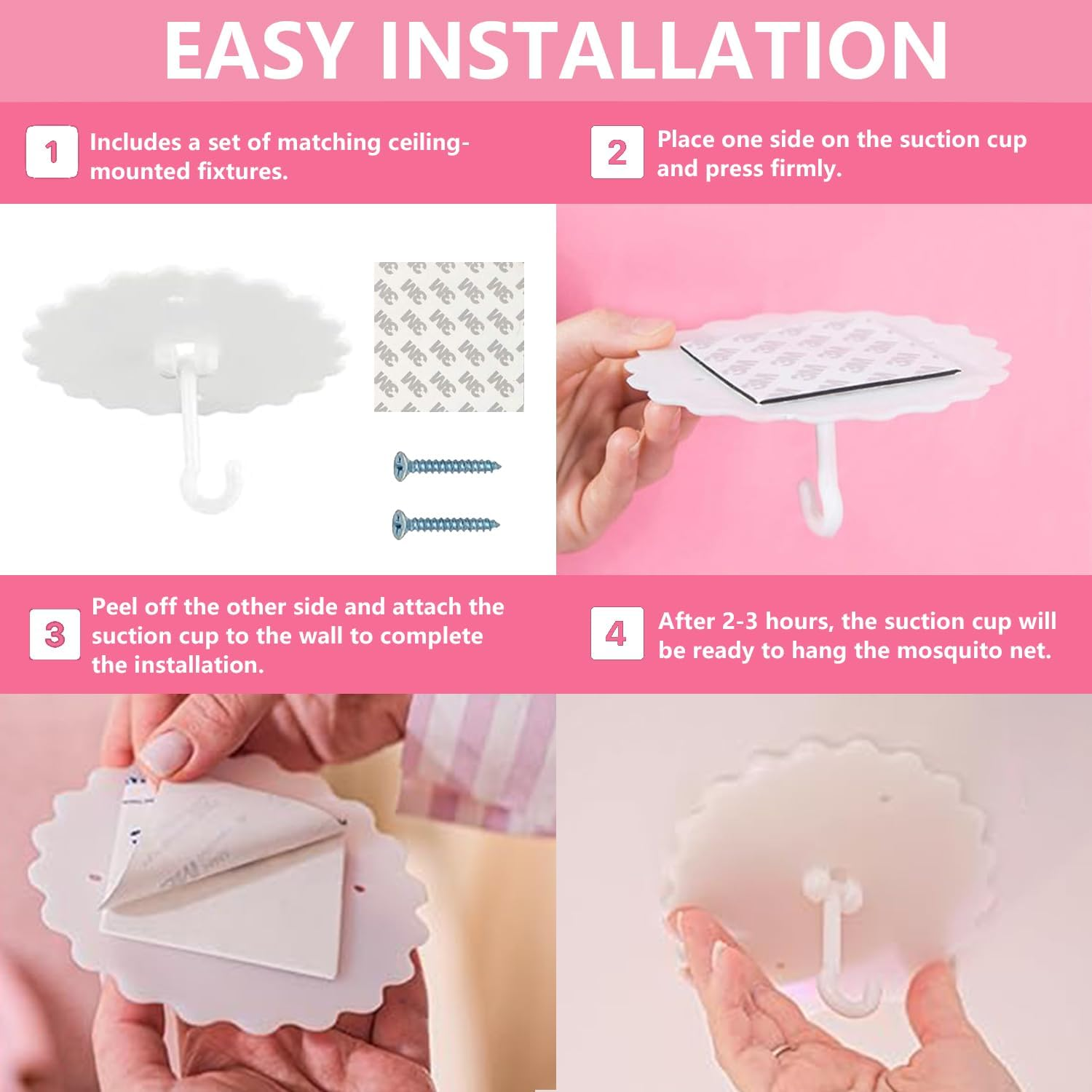 Bed Canopy for Girls Kids, Ruffled Soft Princess Canopy with String Light Mosquito Net with round Dome Hanging House Decoration Bed Canopies for Nursery Room Baby Crib Child (Royal Blue) image number 3