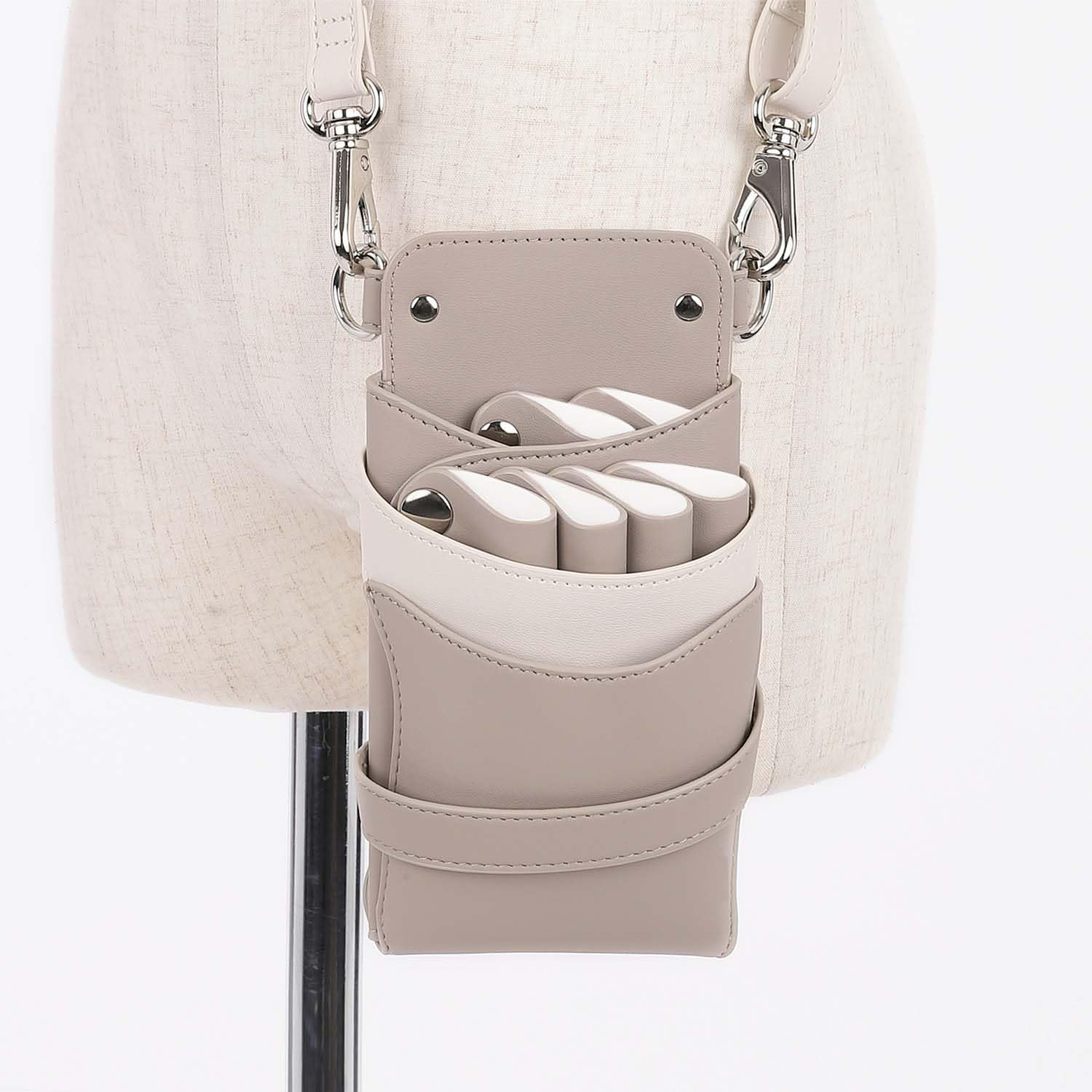 DEEDS S-414 Scissor Case for 4 to 6 Scissor Case, Greige X White image number 6