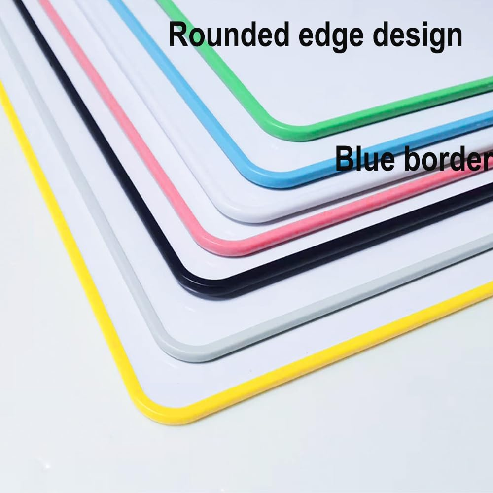 Blue Dry Erase Mini Whiteboard, A4 Small Whiteboard, Portable Double-Sided Dry Erase Board for Drawing in School & Home (A4-1PCS, Blue) - Blue image number 4