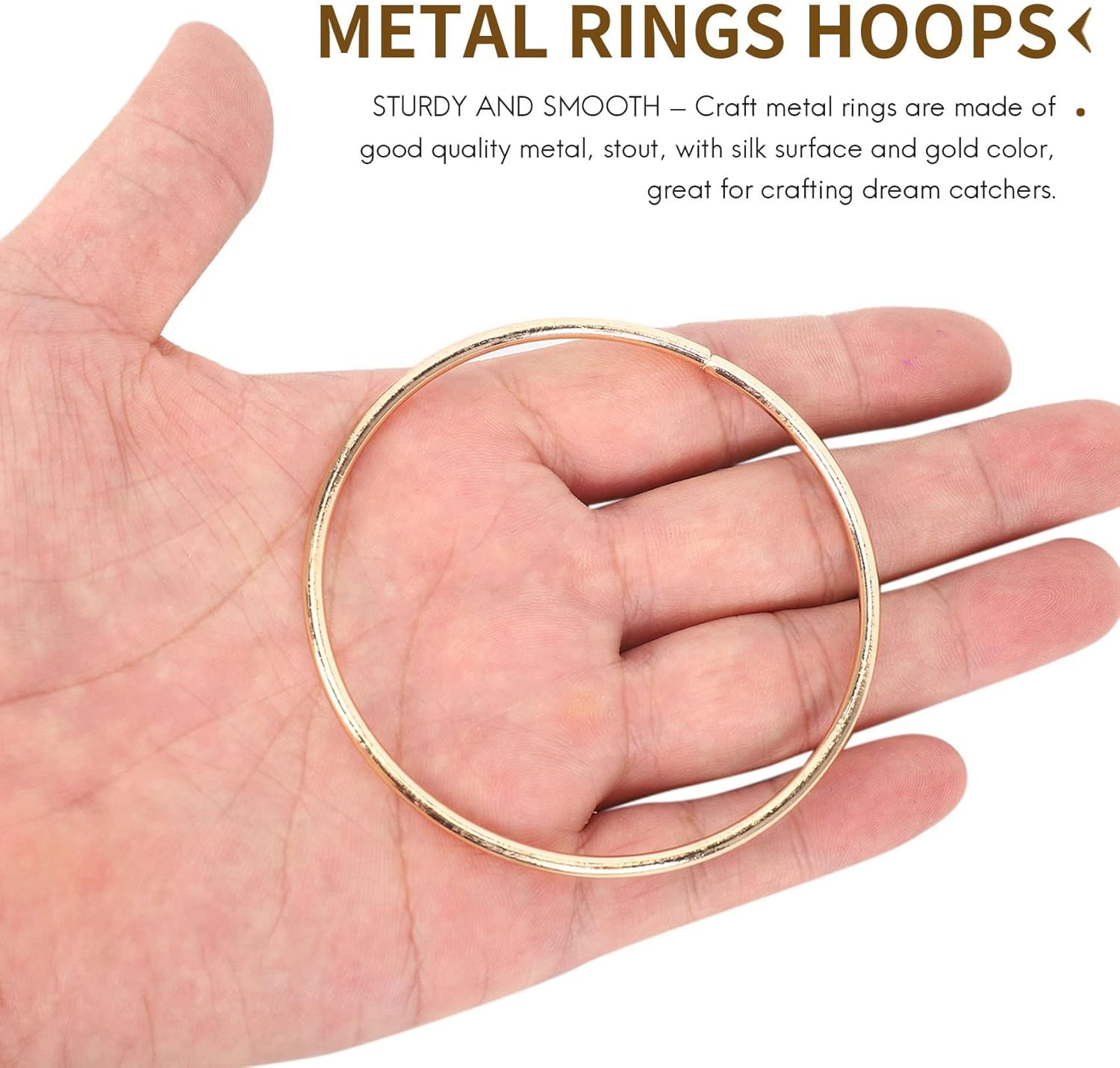 Spacesea 10-Pack 3-Inch Metal Dream Catcher Rings Hoops Craft Supplies for DIY Macrame, Dreamcatchers image number 3