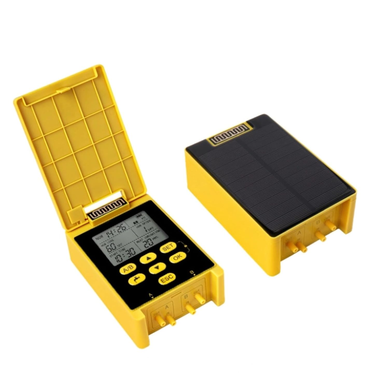 Diyeeni Solar Dual Pump Watering Device, 2000Mah Li Battery, with Rain Delay Function for Landscape Garden Greenhouse,Usb Port Indoor Irrigation Kit Intelligent Timing image number 3