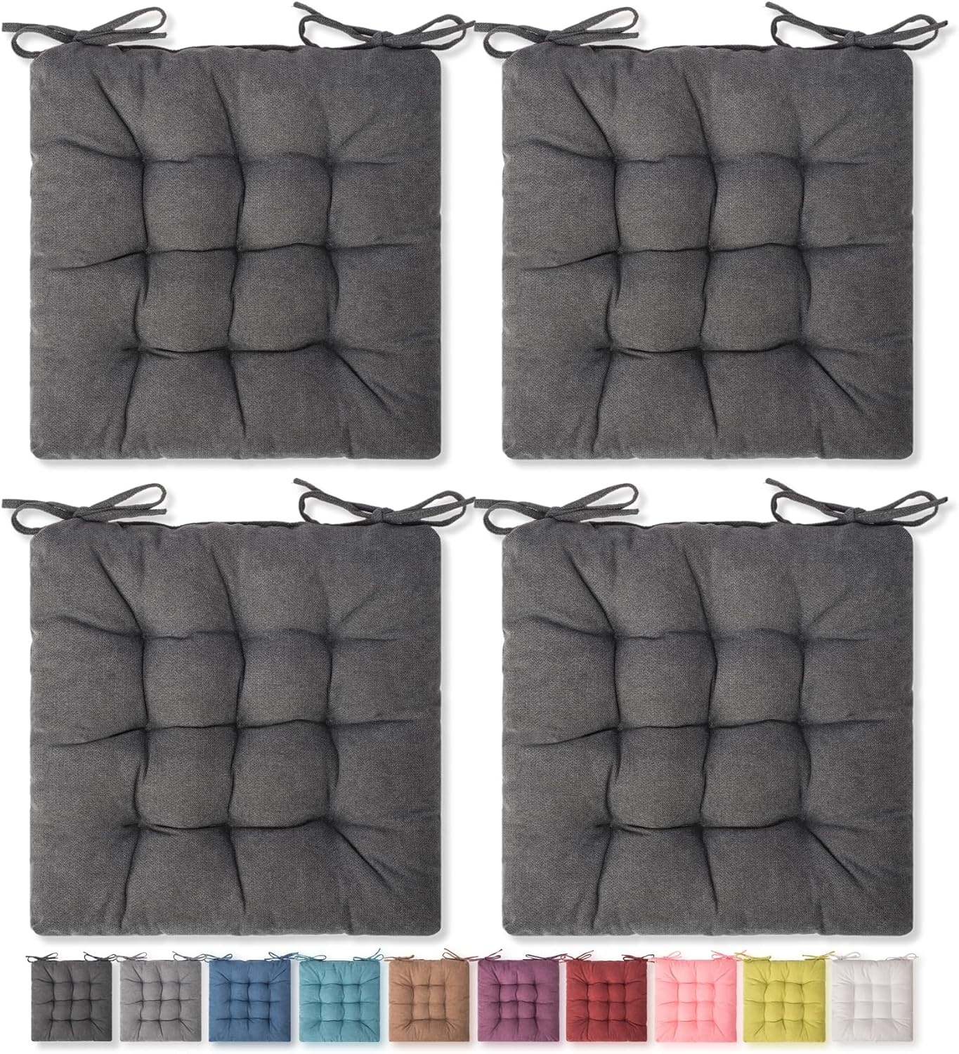 SQUARE MOON 4 Pack Seat Cushion, Chair Cushion, Comfort Chair Pads, Chair Mat for Indoor, Outdoor Dining Chair, Office Chair, Desk Chair