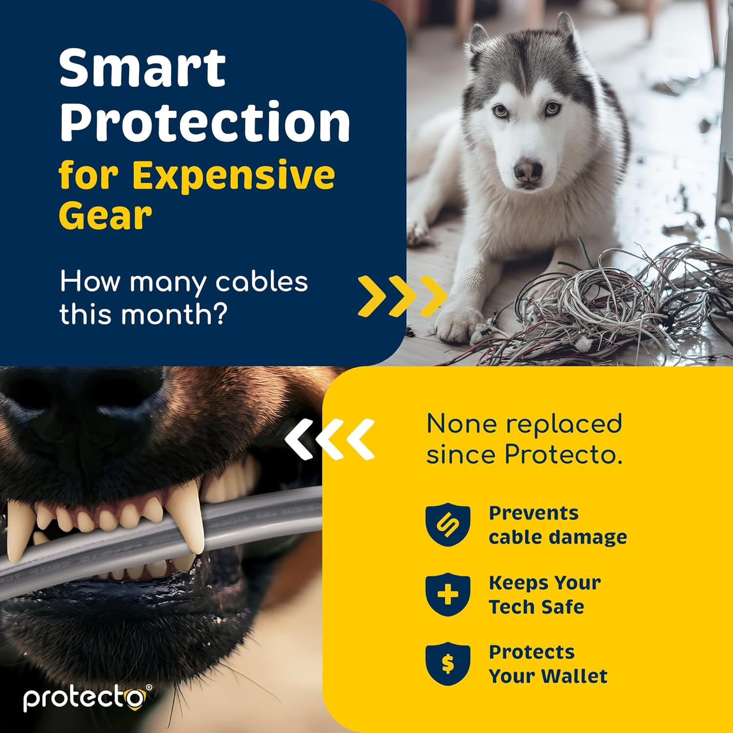 Pet Wire Protector Flexible Cable Sleeve 7Ft - Odor-Free Cat & Dog Chew Proof Electrical Power & Charger Cord Cover for Phone, USB, RCA & HDMI Cables | 2Mm Thick Overfloor Universal Protection image number 6