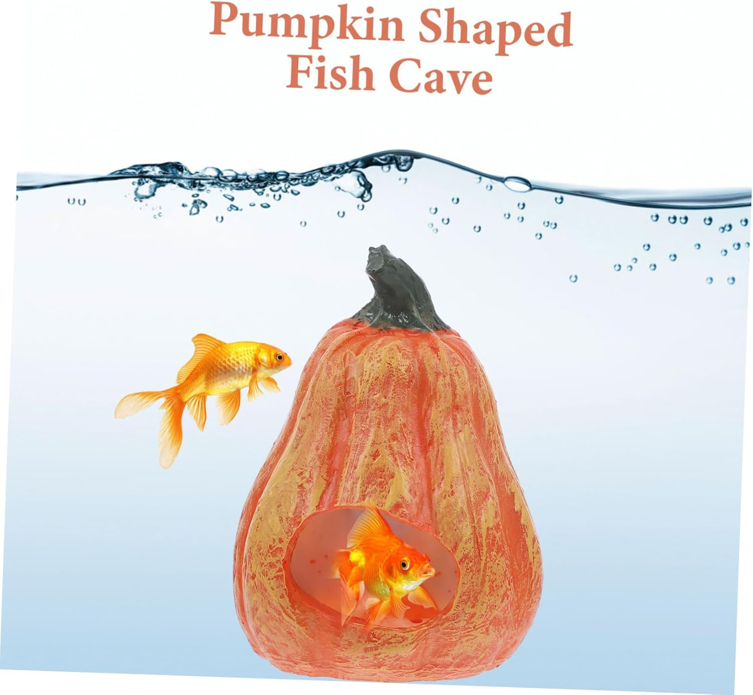 FUTUREORYY Resin Pumpkin Aquarium Decor Premium Fish Tank Ornament Safe for Pets Unique Hiding Cave for Fish Decorative Pumpkin for Home Random Style for Guest Room Essentials