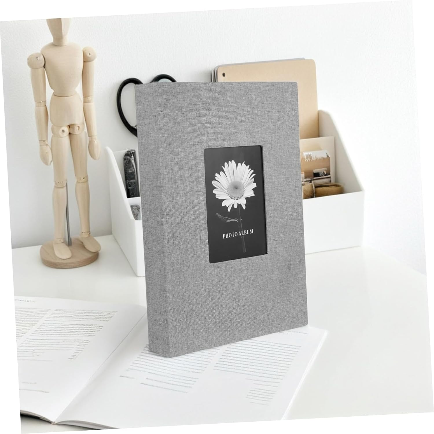 Decorative Photo Album Book with Linen Cover for Family Memories Weddings Anniversaries and Special Events Capacity for Photos Easy Viewing and Sharing image number 2