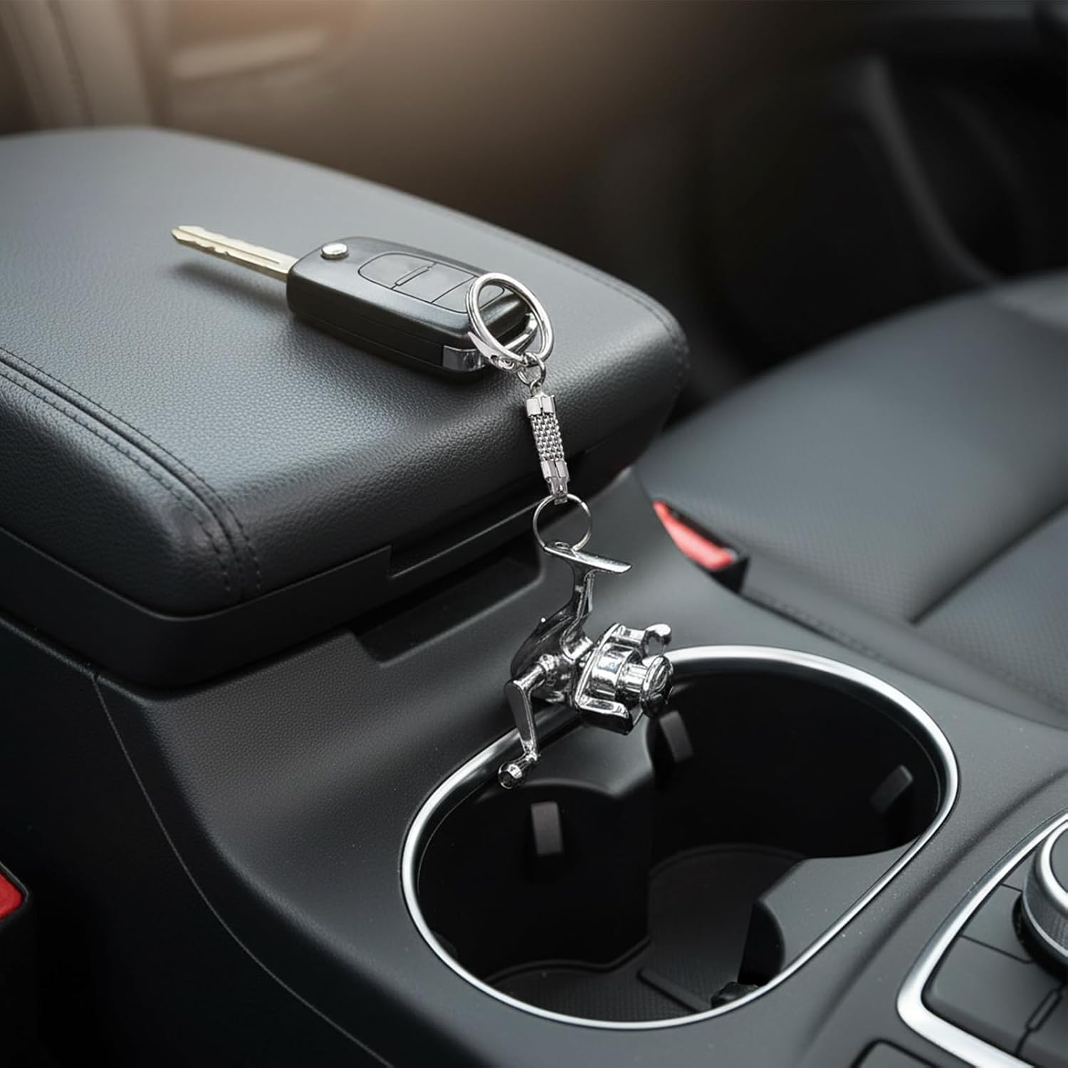 Key Ring,Metal Fishing Reel Pendant - Drum Wheel Keychain Bag Pendant | for Wallet Luggage Purse Phone Handbag Home Car Travel Party Office School Angler Women Men - A image number 6