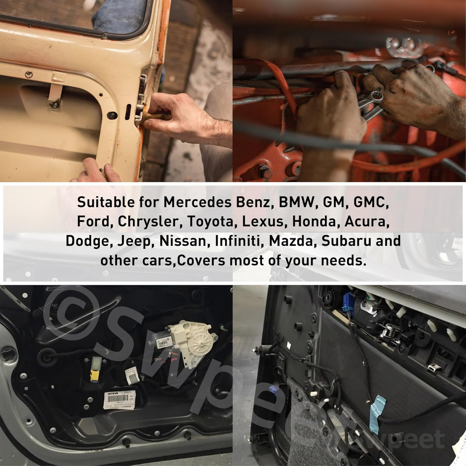 Swpeet 183Pcs Zinc Plated Auto Car U-Clip U Nut and Screw Assortment Kit, Car Clips Fasteners for Dash Door Panel Interior SAE image number 2