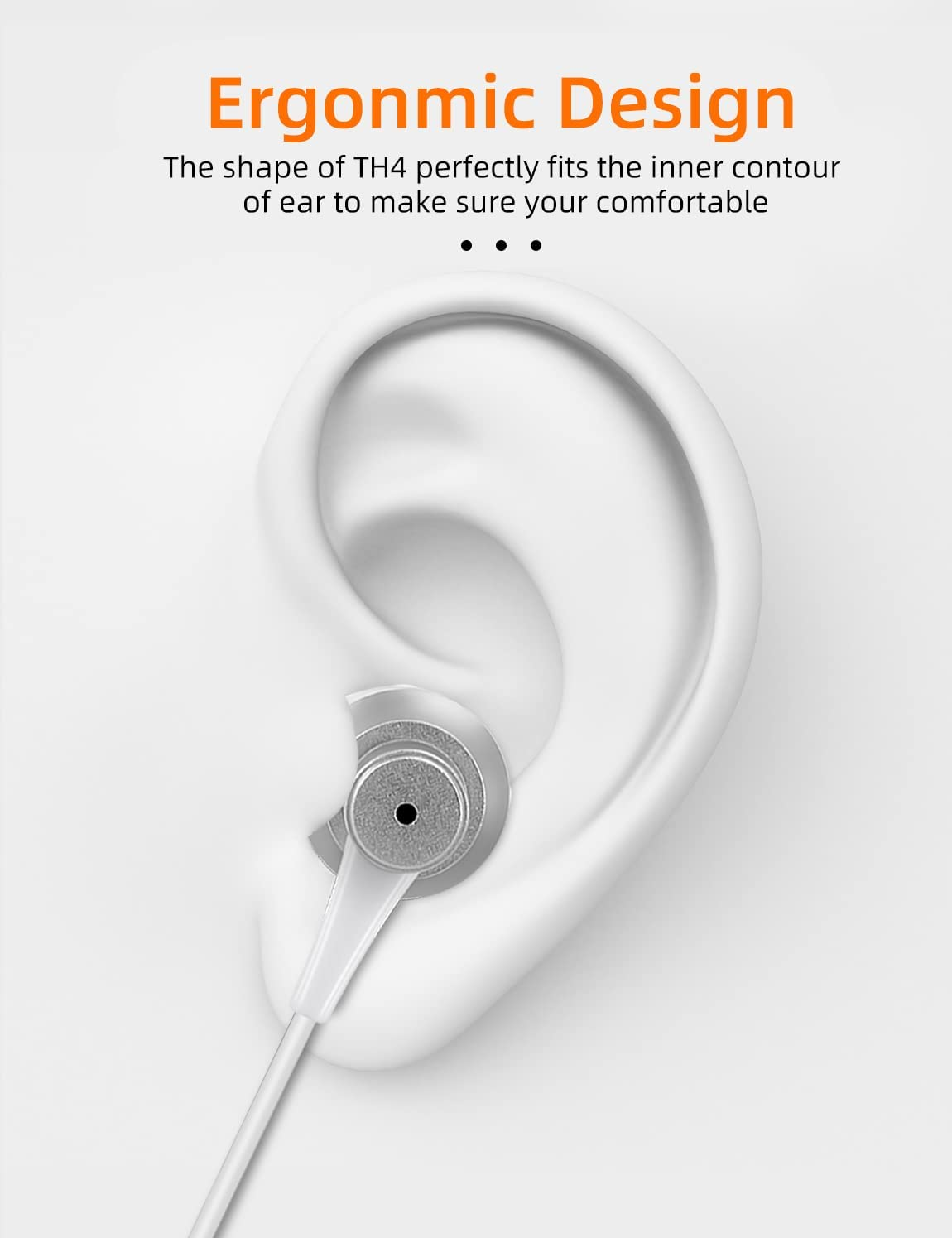 MAS CARNEY TH4 Wired USB Type C Headphones, USB C Earbuds, In-Ear Earphones with Microphone for Samsung S20, Huawei P30 P40, Oppo, Honor, Google Pixel and Other Smartphones with Type-C Interface image number 6