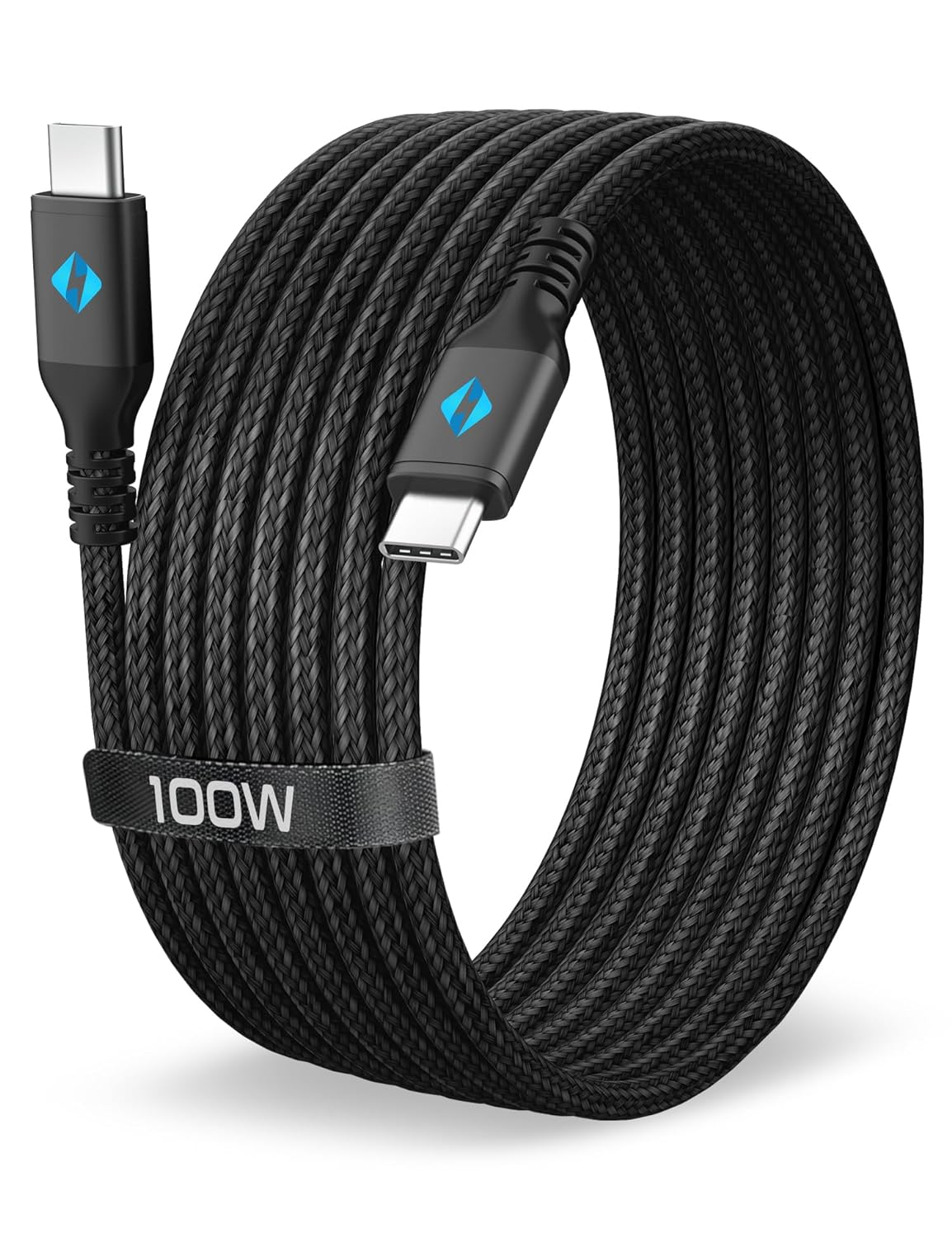 ZYRON 100W USB-C to USB-C Cable 3M, 5A Fast Charging Long Nylon Braided USB C Cable, PD 3.0 Type-C Cord for Macbook Pro, Iphone 16/15, Samsung, Ipad, Laptop (3 Metre)