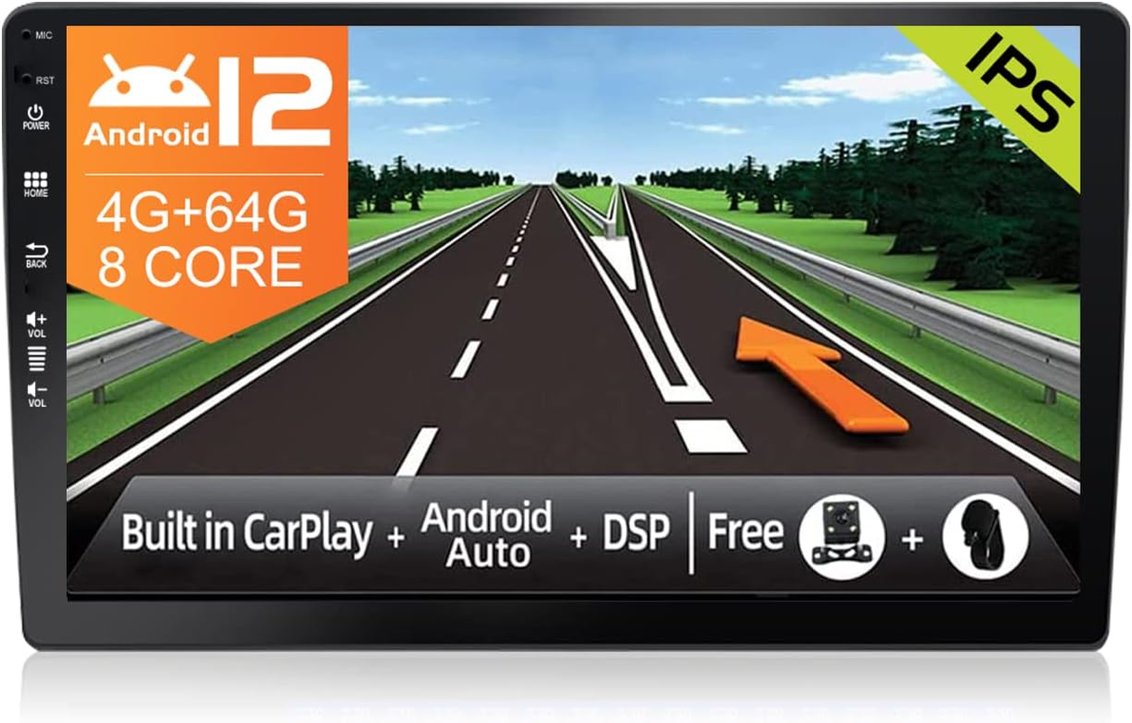 JOYX Android 12 Double Din Car Stereo Head Unit Universal Radio - Free Backup Camera - 【2G+32G】- 10.1 Inch - Support Bluetooth DAB Wifi 4G Steering Wheel 1080P Video Mirrorlink Carplay Android Auto