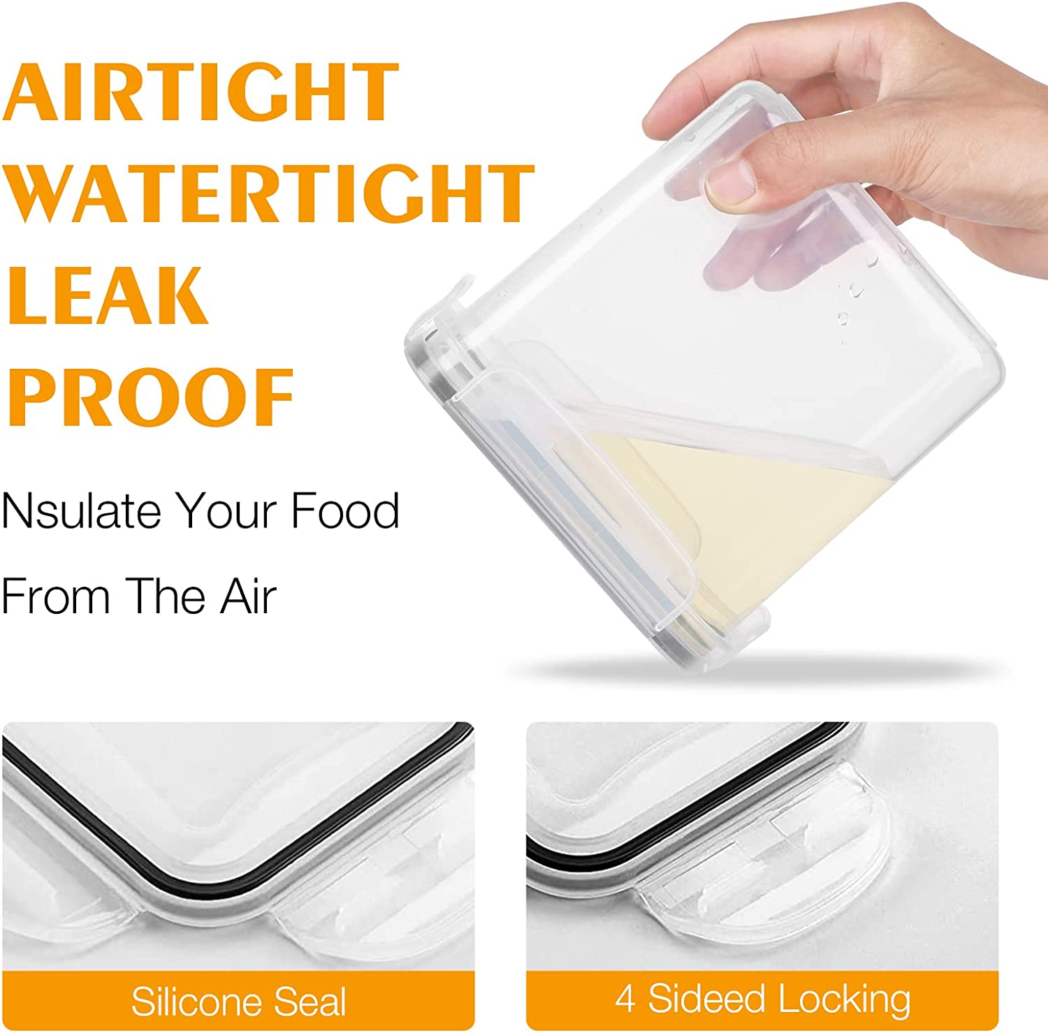 24PC Food Storage Containers Robasiom Airtight Food Containers Set for Kitchen Organization,Plastic BPA Free Pantry Storage Organiser with Lids,Labels,Marker,Spoon image number 1