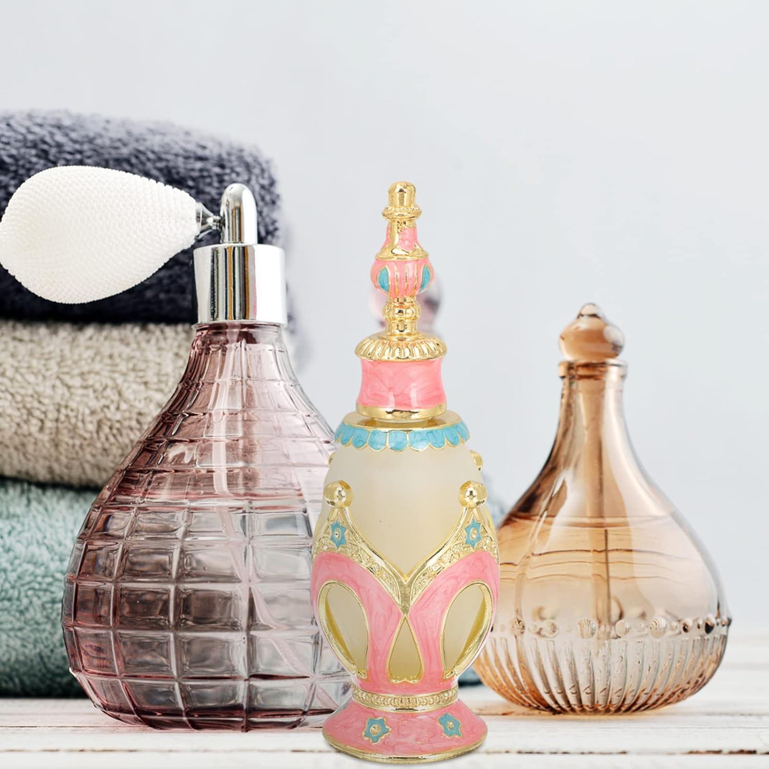 ULTECHNOVO Glass Perfume Bottle for Essential Oil Dispenser Empty Bottles for Desk Decor Girlfriend Christmas image number 6