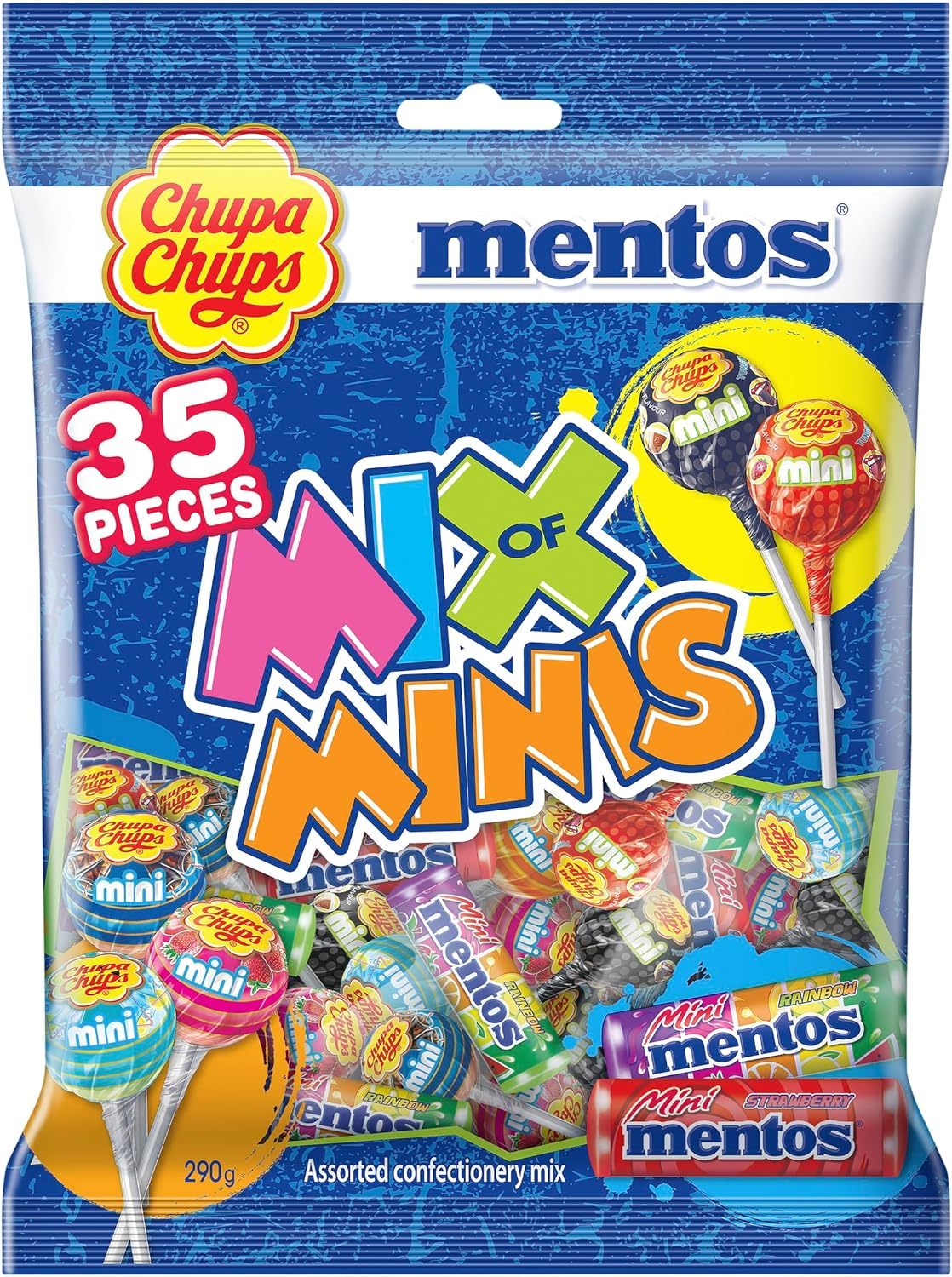 Chupa Chups Mix of Minis Bag, 35 Lollipops and Mini Rolls image number 1