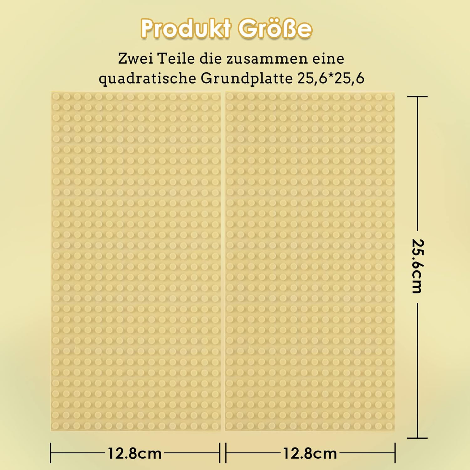 Shinefinder 8 Plate Set Building Plates Compatible with Most Brands, Rectangular Base Plates 25.6 X 12.8 Cm with 16 X 32 Nubs for Creative Play (Sand, 25.6 X 12.8 Cm) image number 2