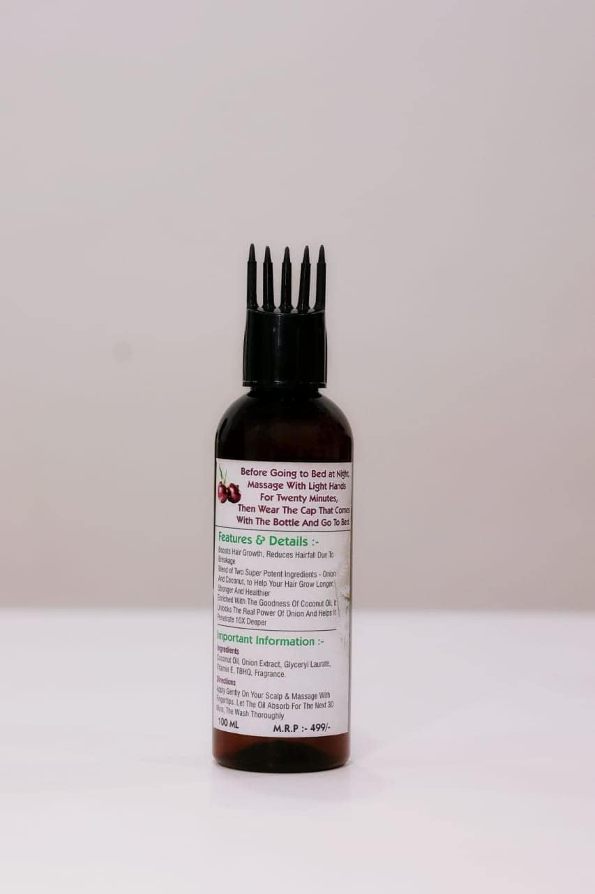 ONILEAVES Onion Hair Oil for Boosting Hair Growth and Controlling Hairfall | 100Ml | Comes with a Comb to Enhance Easy Application
