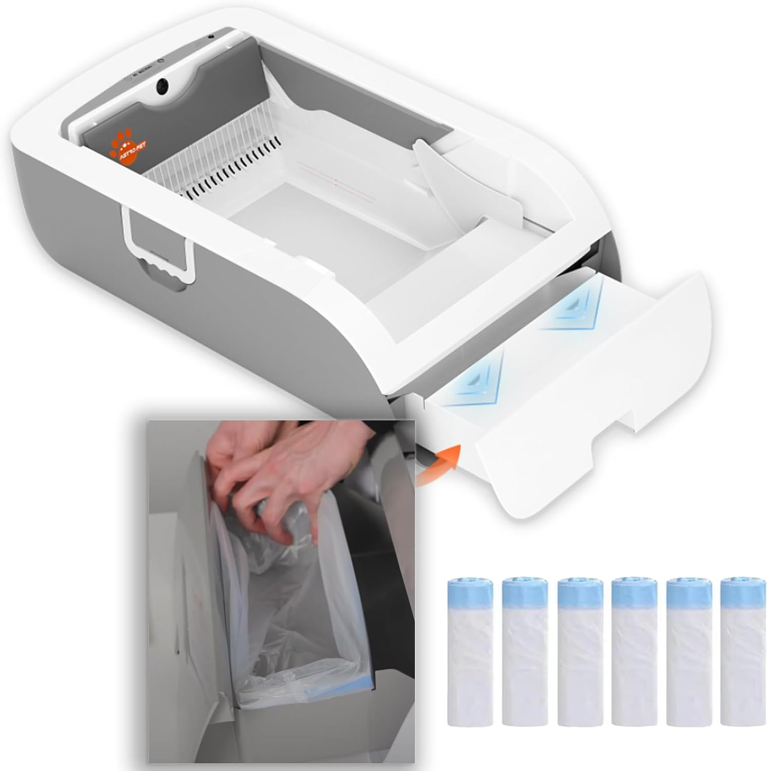 Astropet Cazentoilette Bag for Helios Series Oven Self-Cleaning Cat Litter Tray, Durable Rubbish Resistant (Pack of 120) image number 4