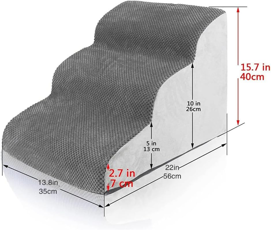Sturdy Dog Stairs and Ramp for Beds or Couches Pet Stairs High Density Expand Sponge, Pet Ramp with Washable Cover image number 4