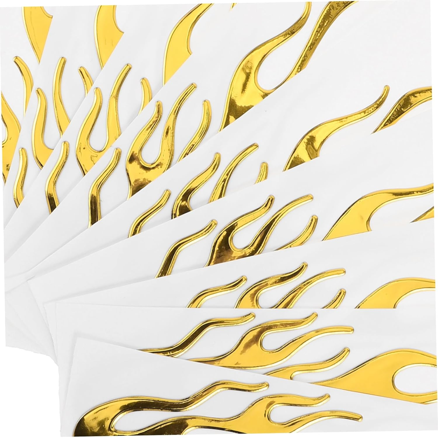 ABOOFAN 10Pcs PVC Yellow 3D Flame Stickers Decorative Vehicle Decals Motorcycle Car Flame Decal Self-Adhesive for Motorbike and Auto Window Decoration image number 1
