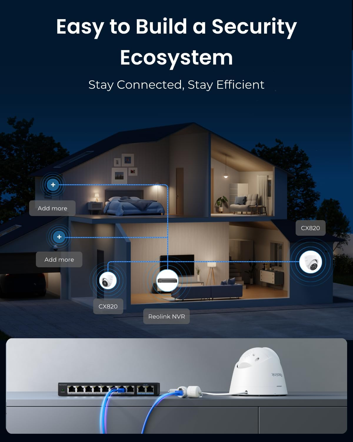 REOLINK CX820 Colorx Poe Security Camera, 4K UHD, True Color Night Vision, F1.0 Super Aperture, 1/1.8'' Image Sensor, HDR Technology, Person/Vehicle/Animal Detection, Spotlight & Siren Alarm image number 1