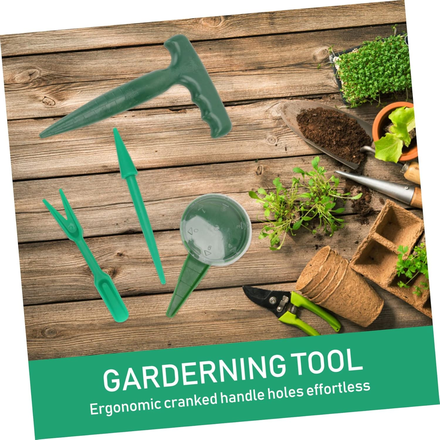 Yardwe Garden Tools Kit Seedling Dibber Shovel and Transplanter Plastic Gardening Tools for Easy Planting image number 6