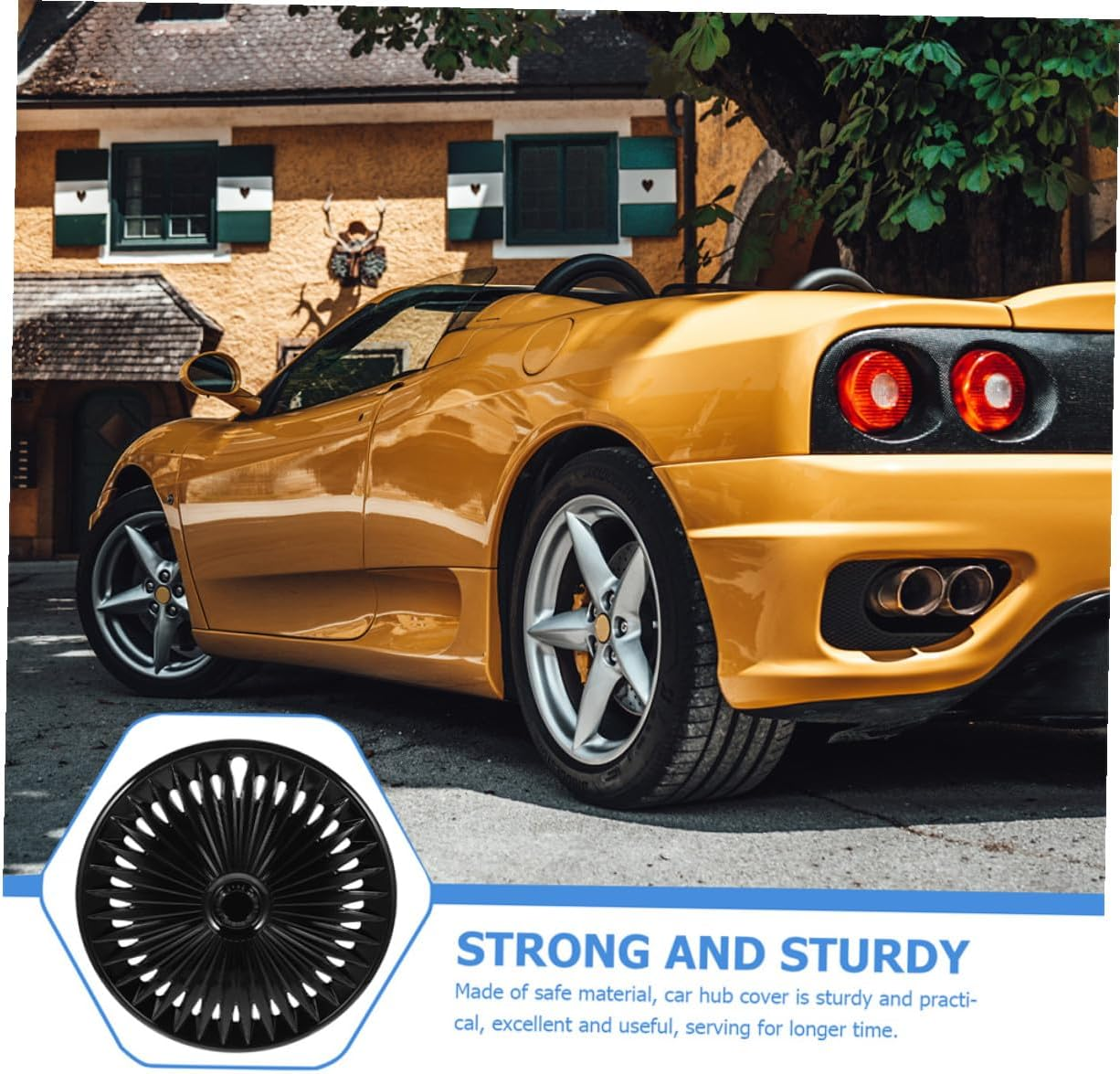 STOBAZA 14-Inch Car Hubcap Wheel Rim Cover, Black Decorative Automotive Replacement Hubcaps for Universal Vehicle Exterior Trim in Australia image number 6