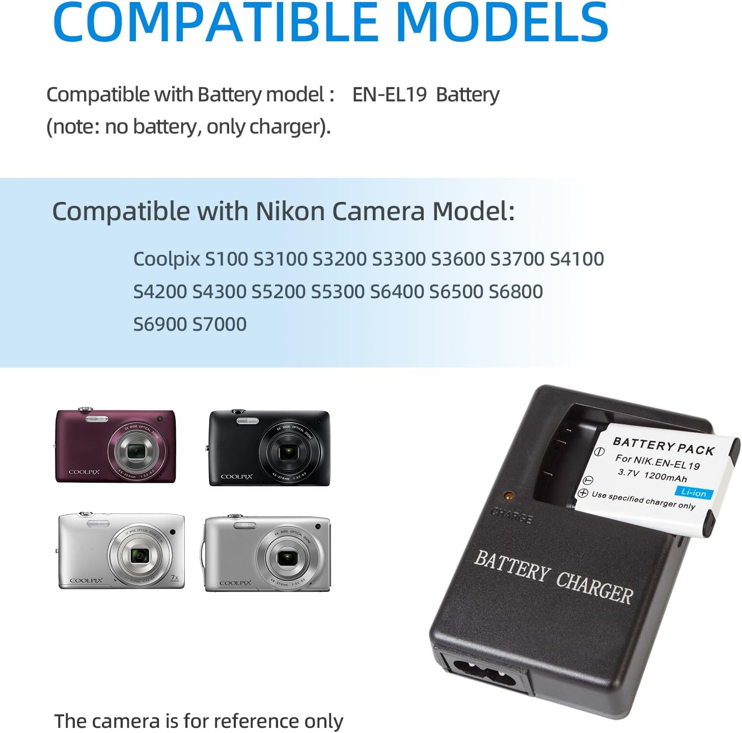 KWTOUL MH-66 Battery Charger for EN-EL19 NP-BJ1 Battery Compatible with Nikon Coolpix S32 S33 S100 S2800 S3100 S3200 S3300 S3500 S3600 S3700 S4100 S4200 S4300 S5200 S5300 S6500 S6600 S6800 S6900 S7000 image number 5
