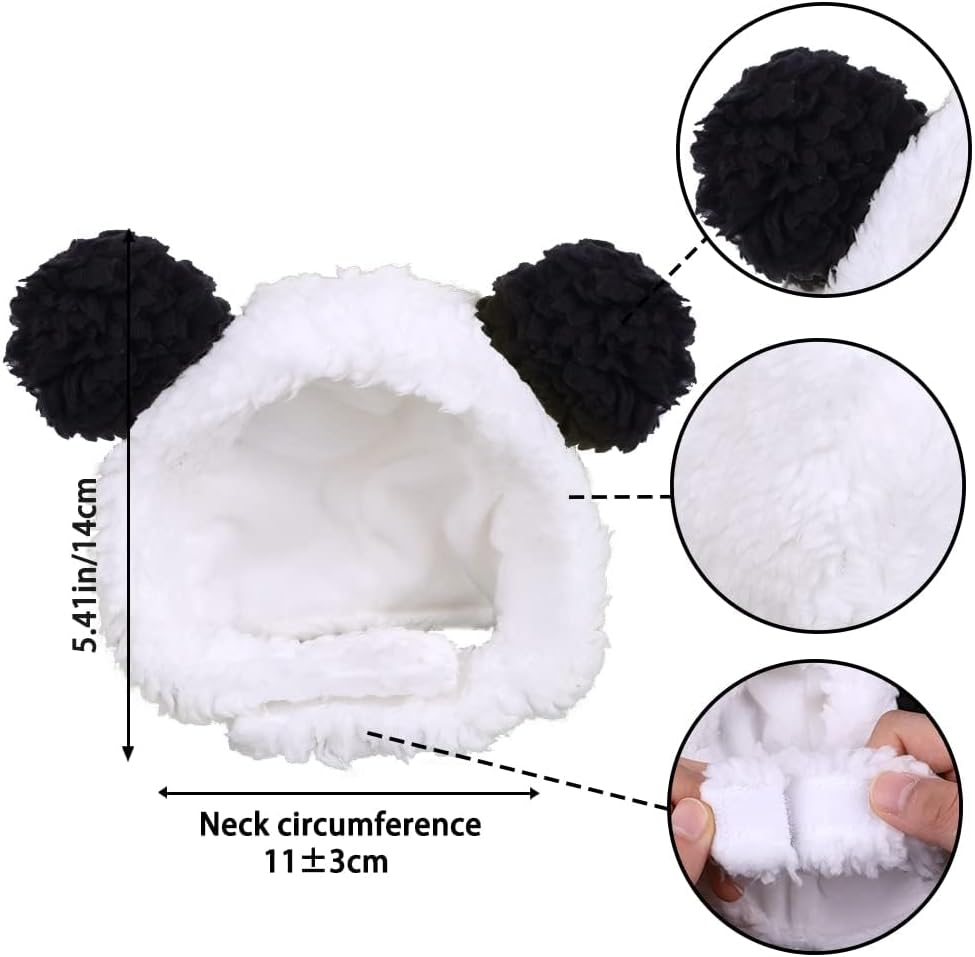 Cat Hat Winter, Cat Hat Plush Cat Hat Adjustable Dog Hat for Cat Clothing Accessories, Cat Accessories (Black White)