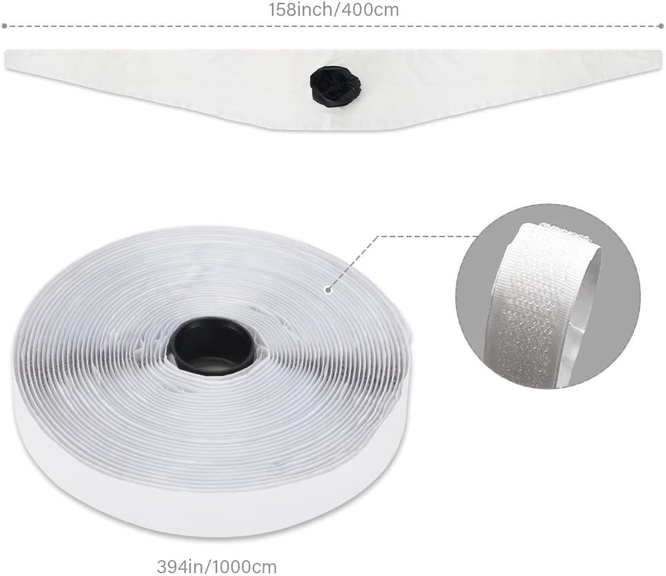 BEWAVE Portable AC Window Seal, 158Inch/400Cm Universal, White, Polyester, Window Seal, Weather Strip, 157 Inches image number 1