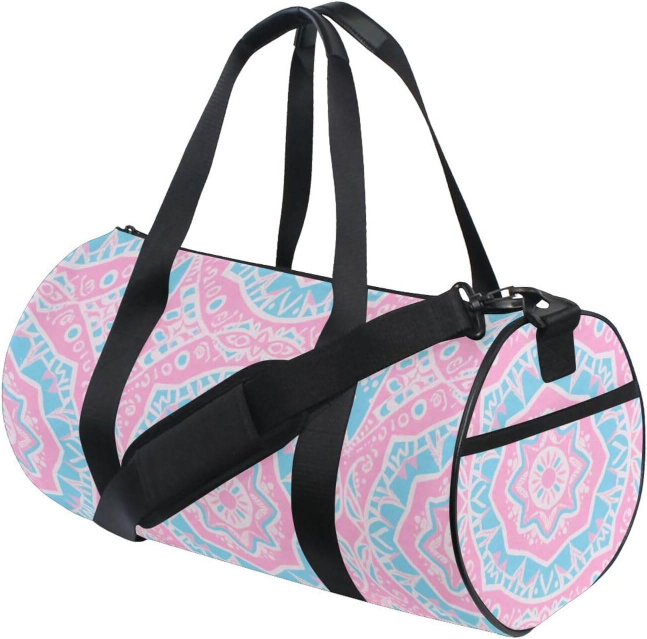 Boho Pink Blue Vintage Flowers Luggage Travel Bag Gym Carry on Duffel Bags Hiking Large Capacity image number 1